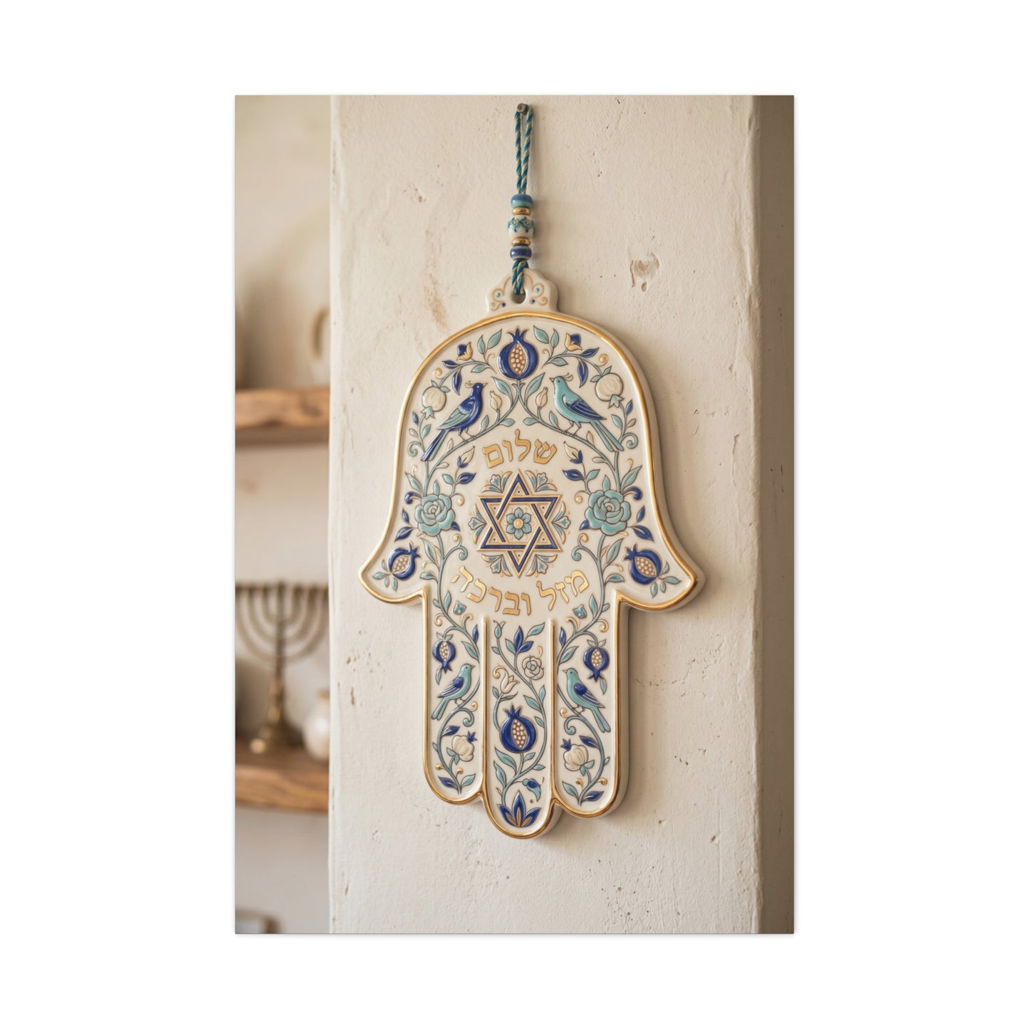 Ceramic Hamsa Blessing Wall Art & Canvas Print