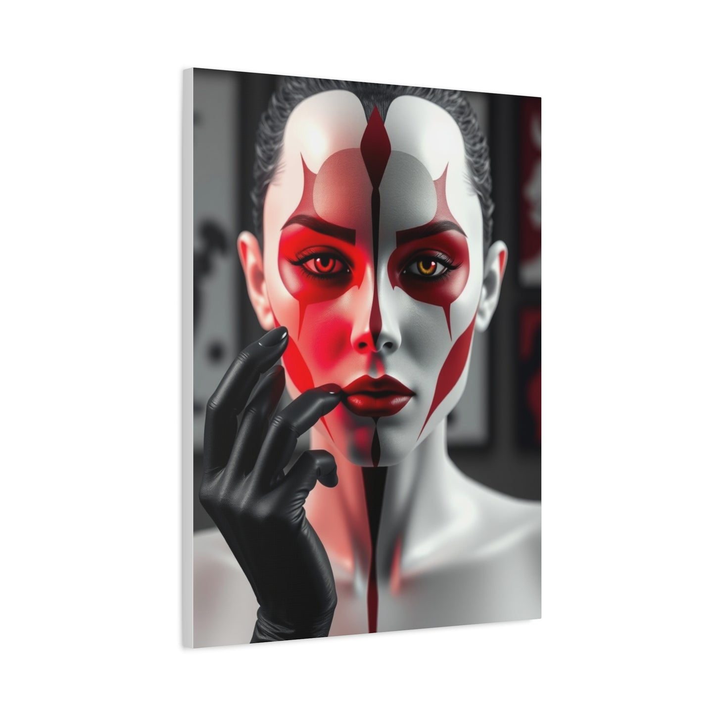 Vision Black, White & Red Art Art Wall Art & Canvas Print