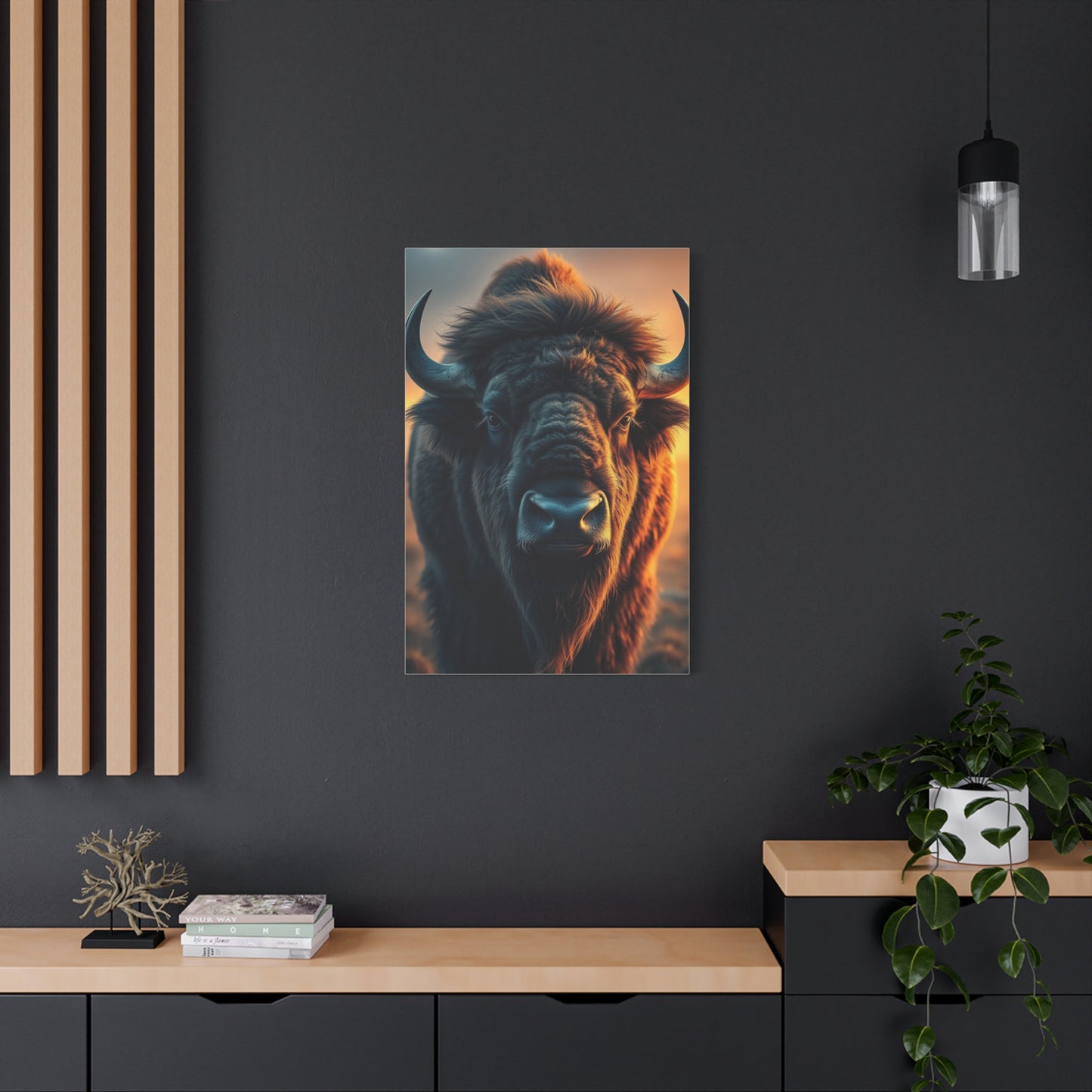Bison Majesty Mural Wall Art & Canvas Print