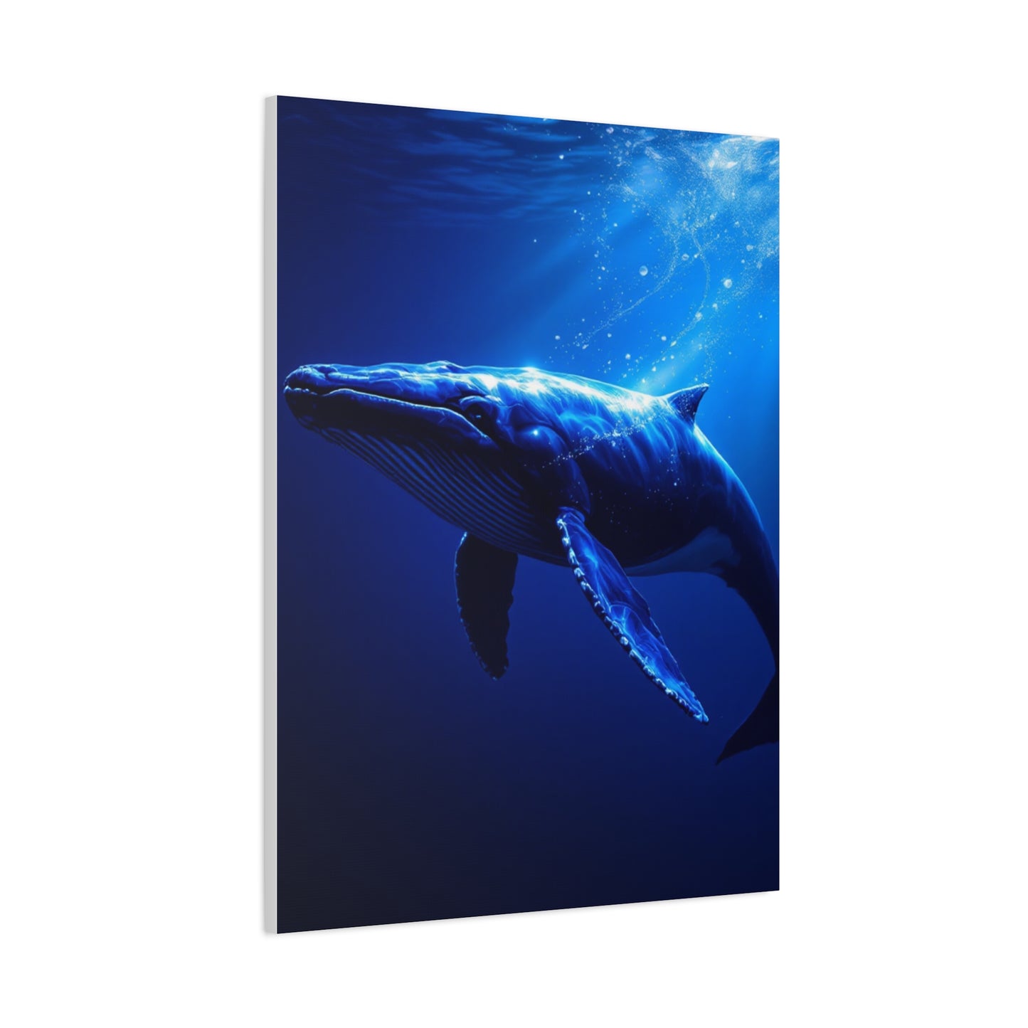 Majestic Blue Whale in Deep Ocean Light Wall Art & Canvas Prints