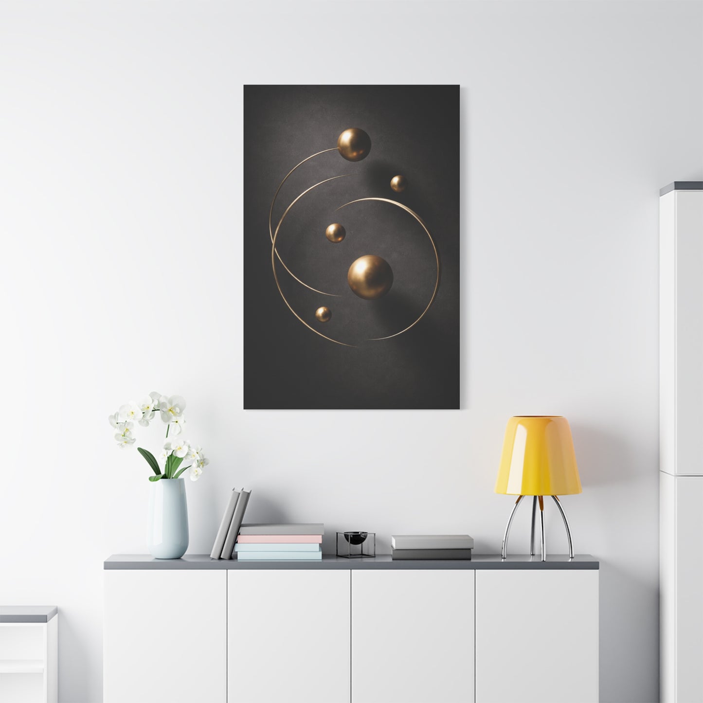 Floating Gold Sculptural Abstract Wall Art & Canvas Print
