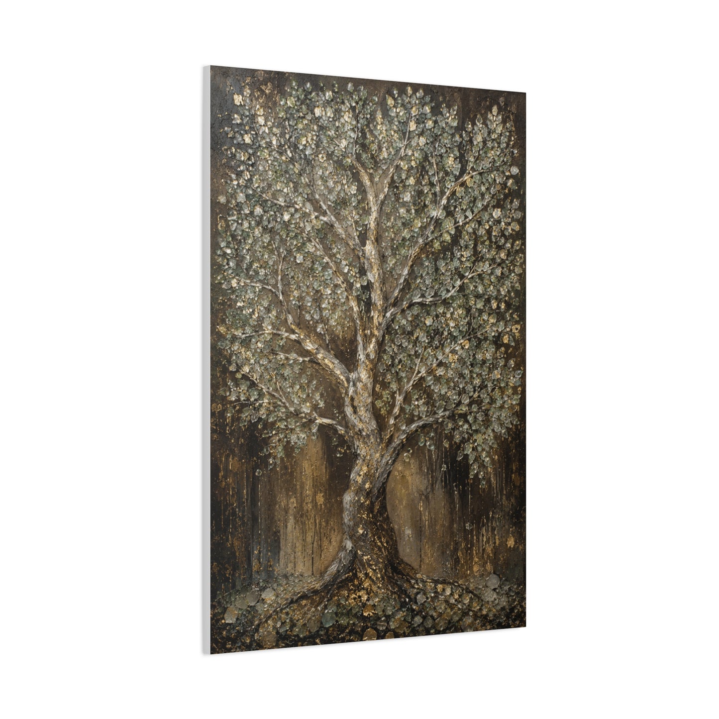 Golden Abstract Tree Texture Luxury Trees Wall Art & Canvas Print