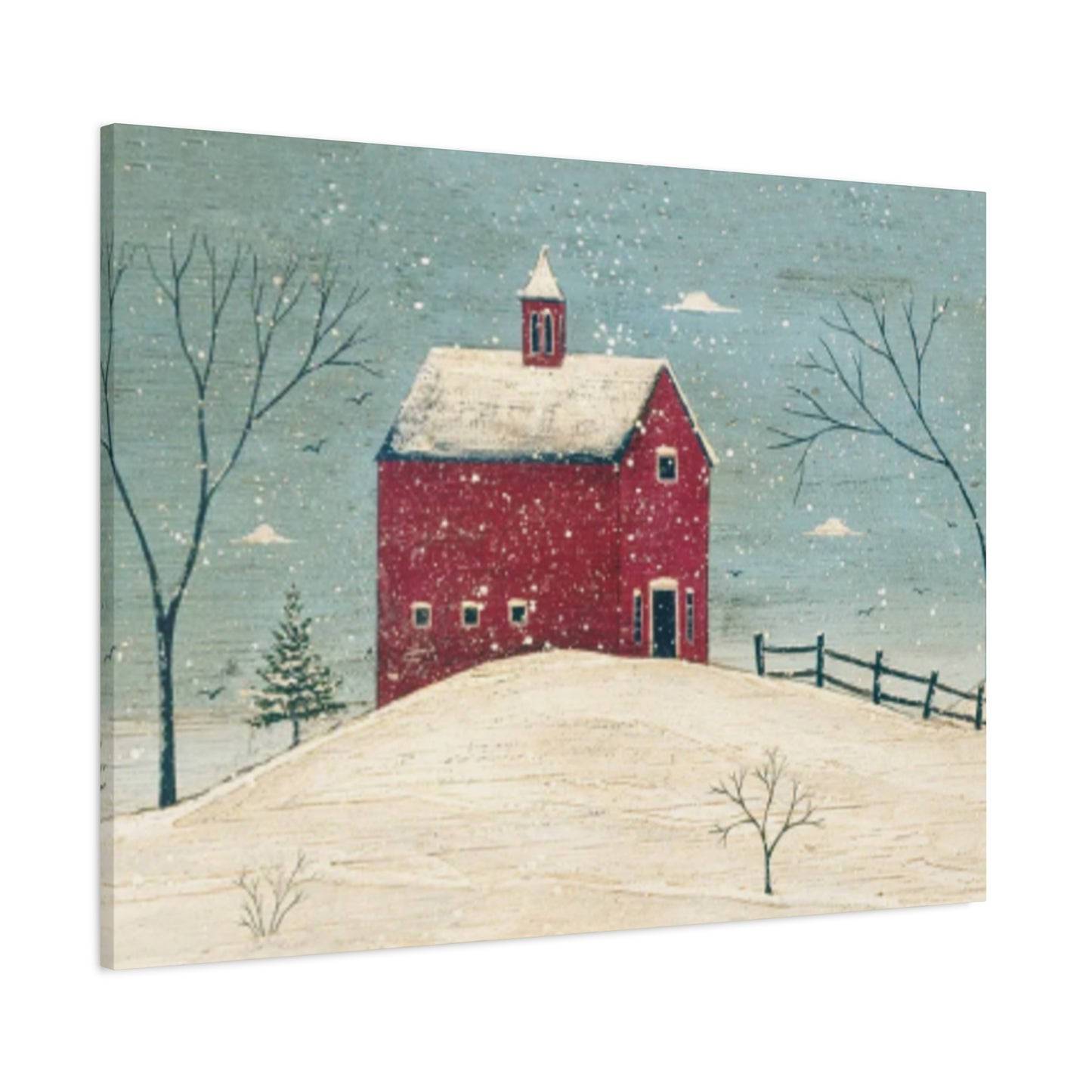 Red Snow House Kimble Warren Wall Art & Canvas Prints