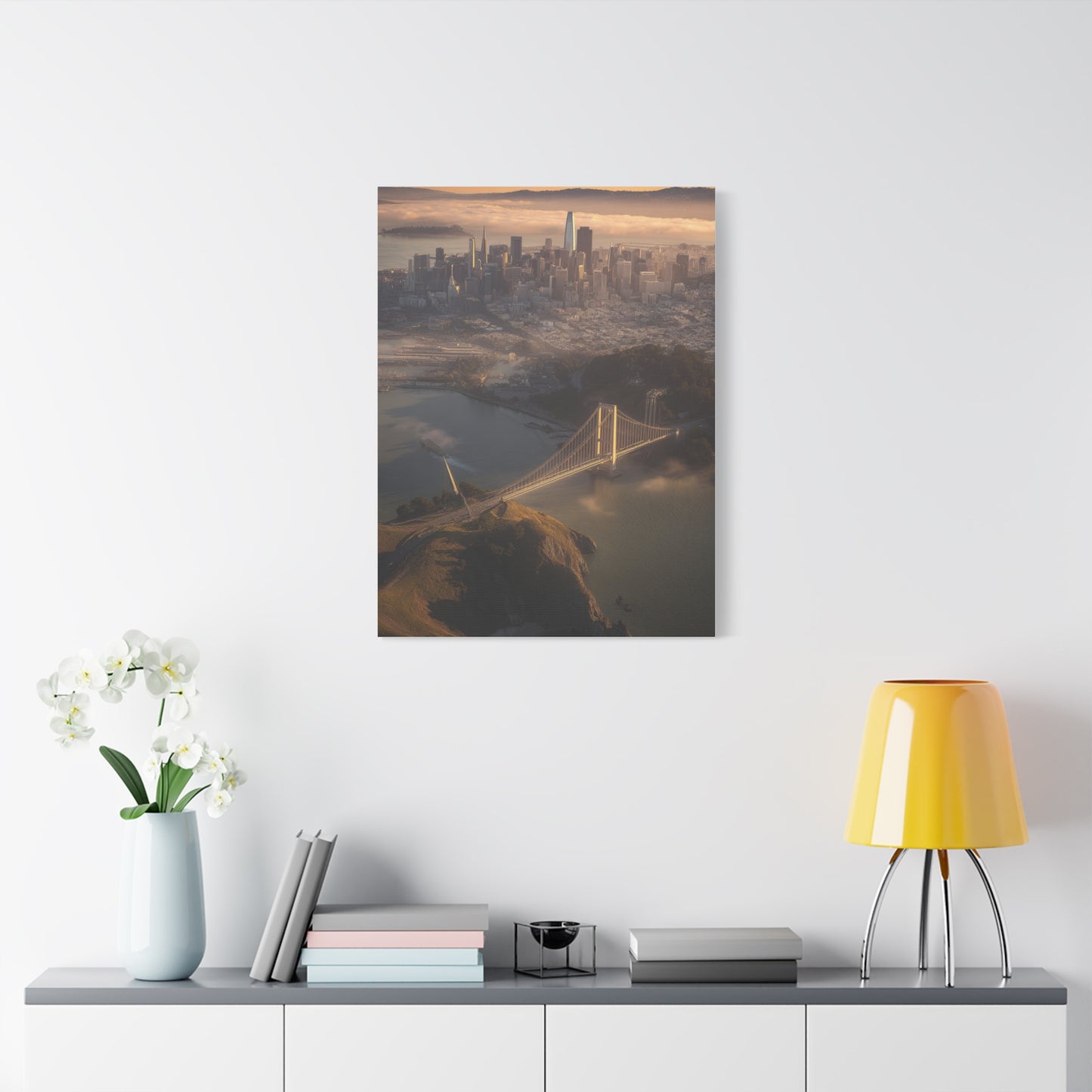 San Francisco Skyline Sunrise Fog Wall Art & Canvas Print