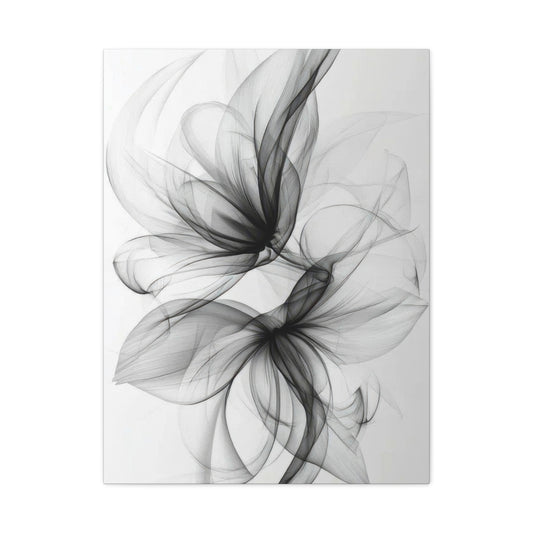 Flower Lines Grey Wall Art & Canvas Prints