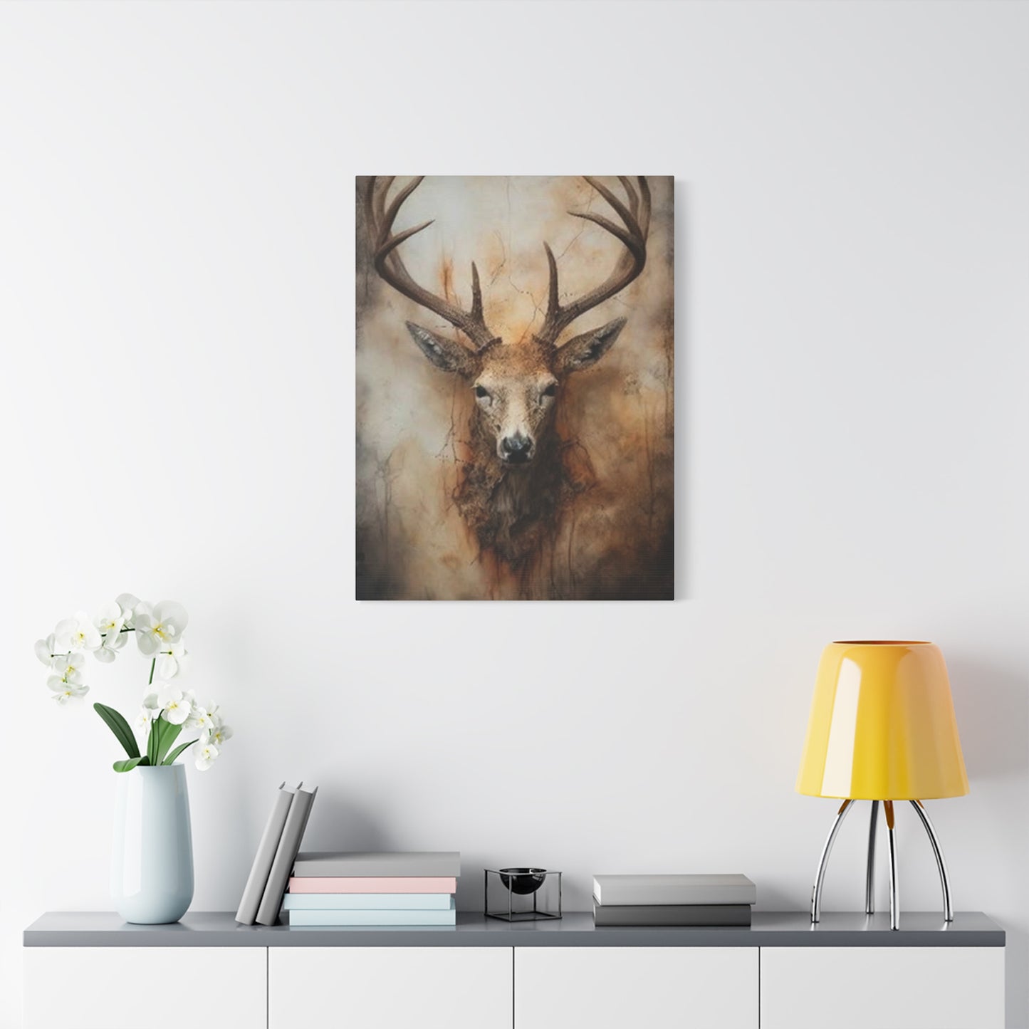 Reindeer Head Painting Wall Art & Canvas Prints