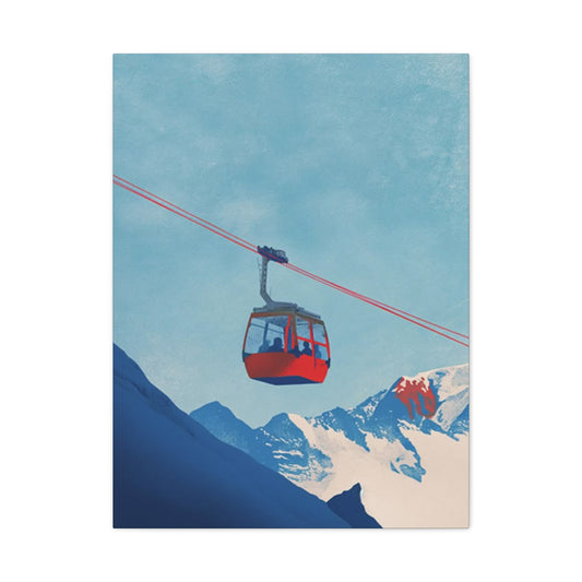 Red Cable Car In Mountain Wall Art & Canvas Prints