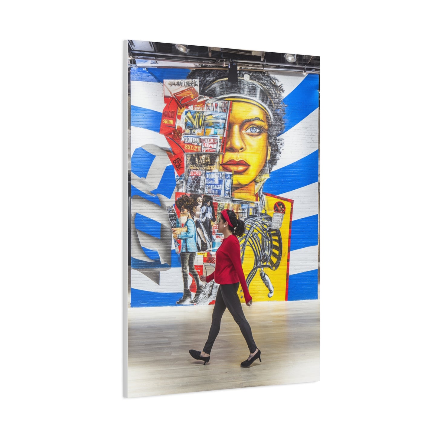 Urban Collage Mural Portrait Wall Art & Canvas Print