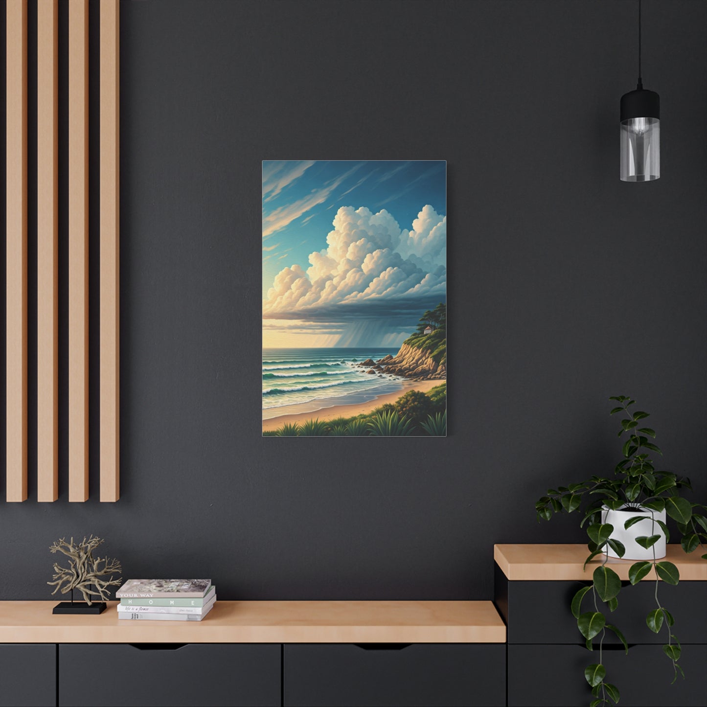 Cloudburst Over Coastal Bay Wall Art & Canvas Prints