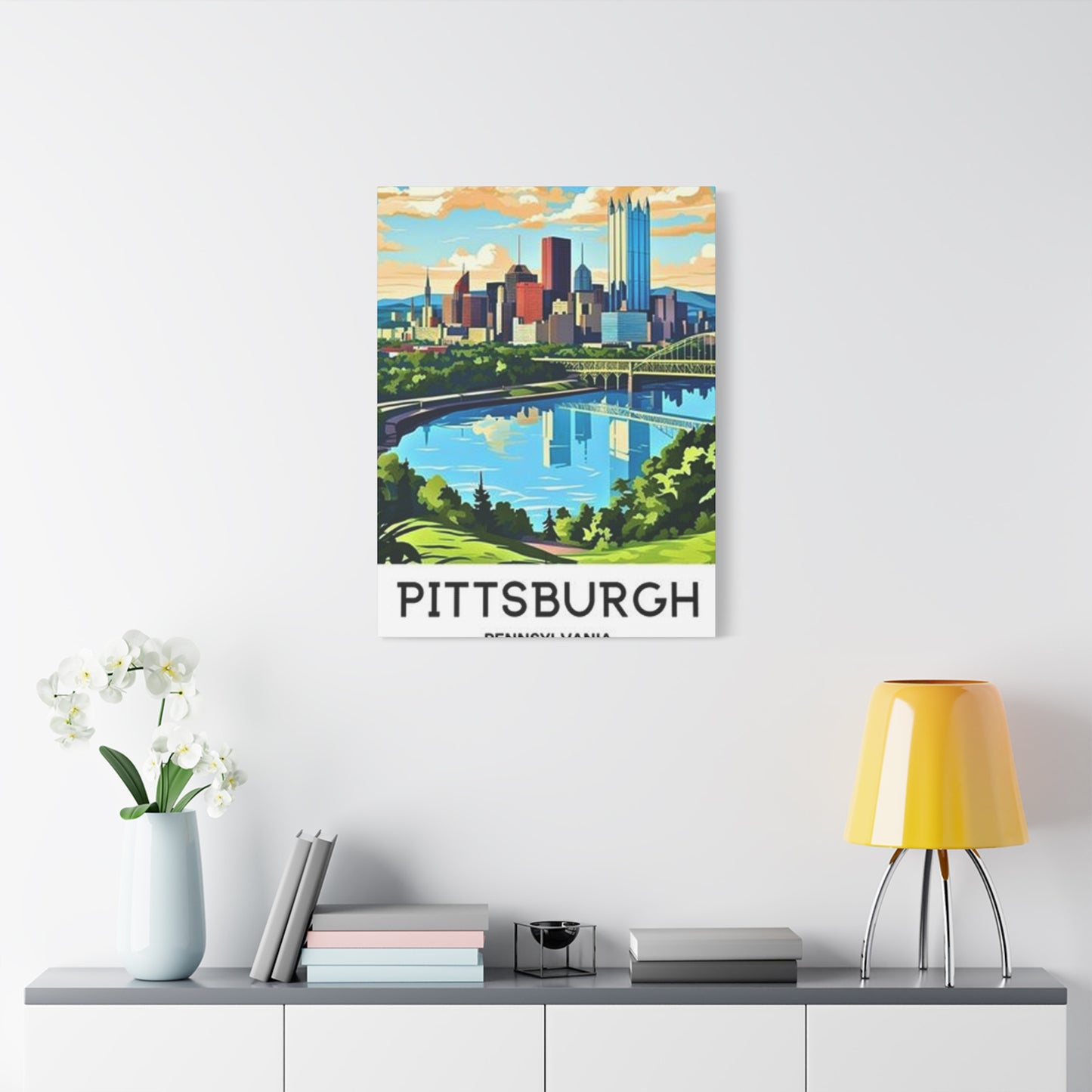 Sunny Sky Pittsburgh Poster Wall Art & Canvas Prints
