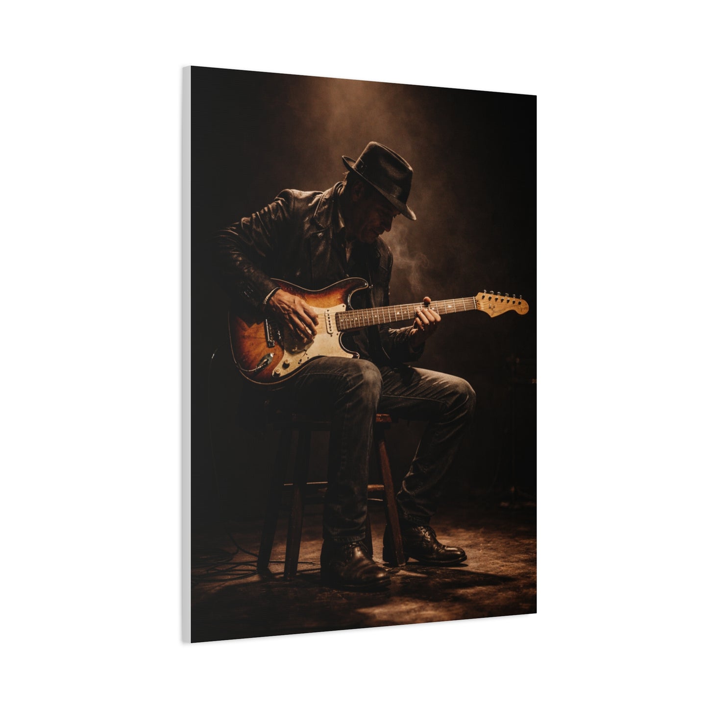 Vintage Electric Guitar Performance Wall Art & Canvas Print