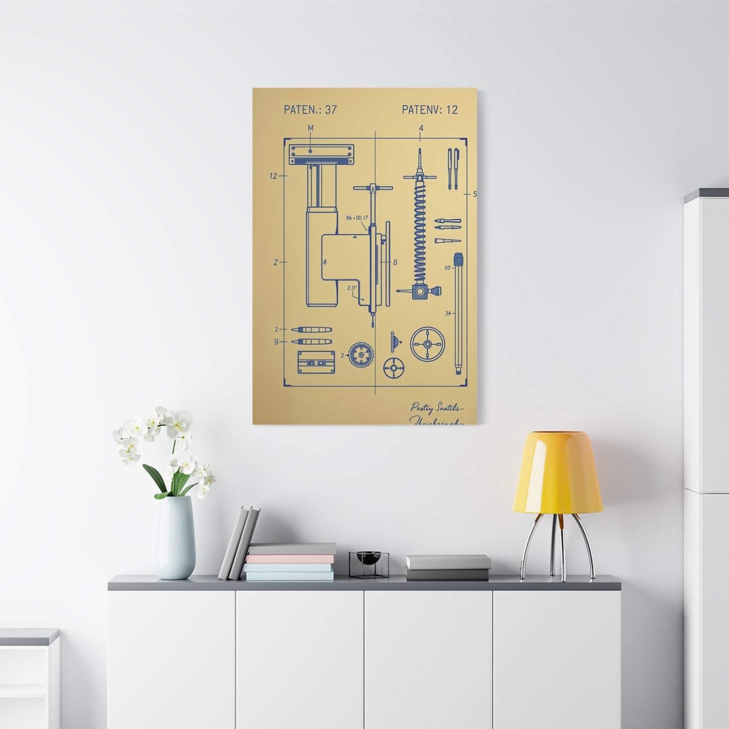 Blueprint & Patent Sketches Art Refined Canvas Wall Art & Canvas Print