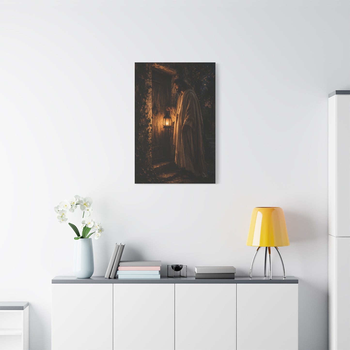 Jesus Knocking Candlelight Door Wall Art & Canvas Print