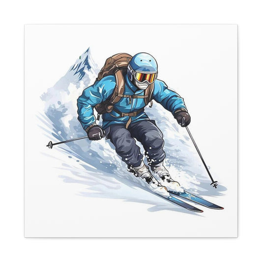 Skiing Drawing Wall Art & Canvas Prints