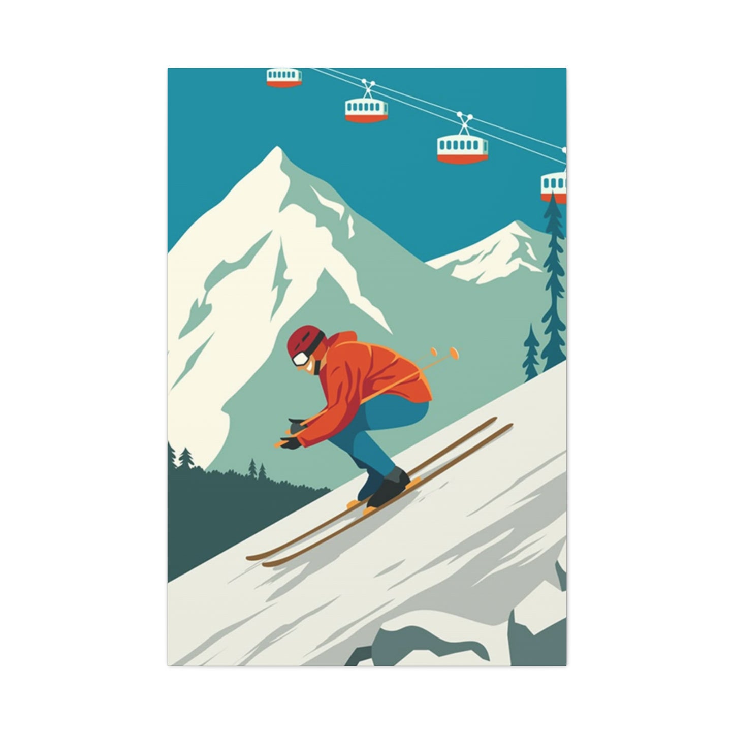 Skiing Poster Wall Art & Canvas Prints