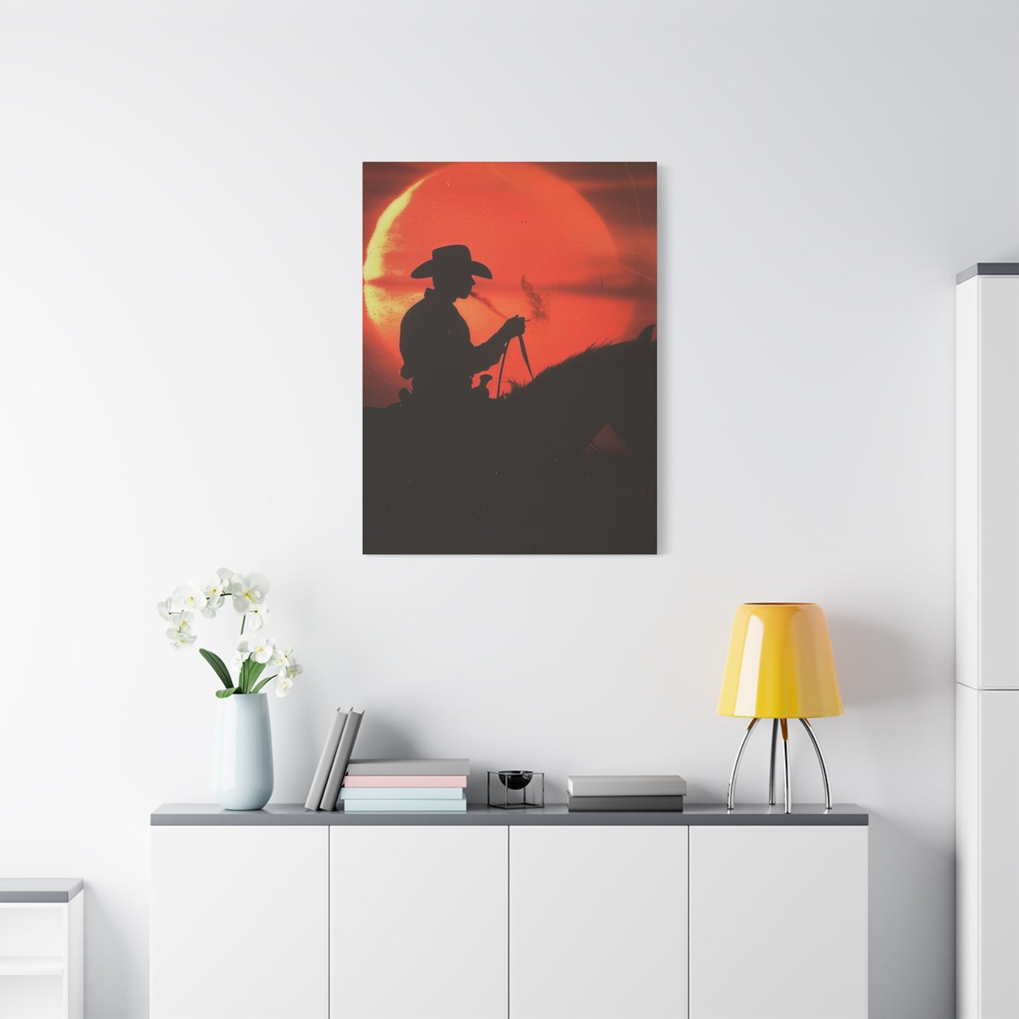 Cowboy In Dawn Wall Art & Canvas Prints