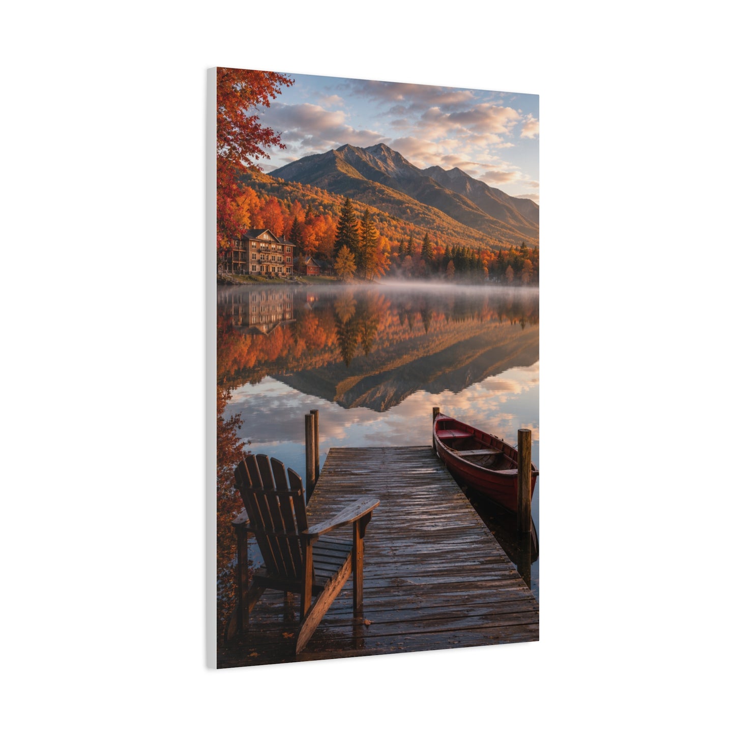 Adirondack Mirror Lake Autumn Wall Art & Canvas Print