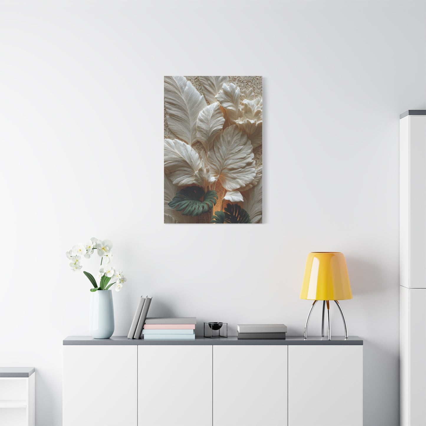 Sculptural Botanical Bas-Relief Wall Art & Canvas Print