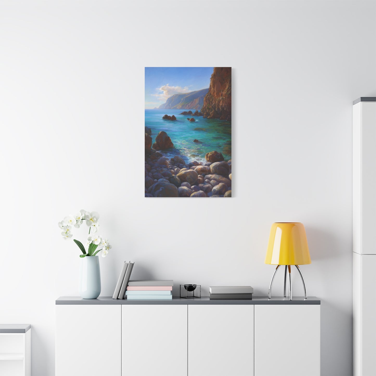 Quiet Turquoise Coastal Cove Wall Art & Canvas Print