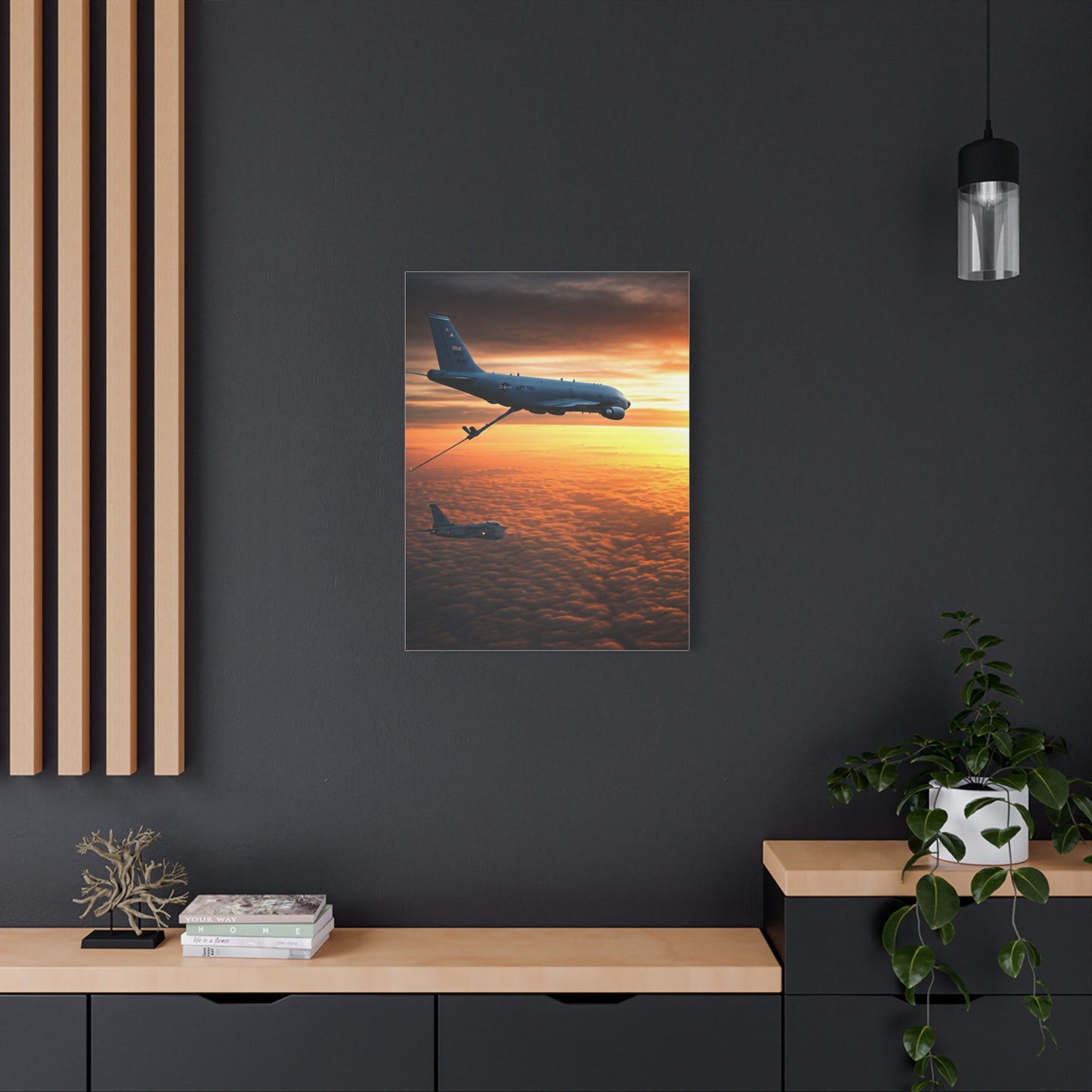 Sunset Passenger Jet Horizon Wall Art & Canvas Prints