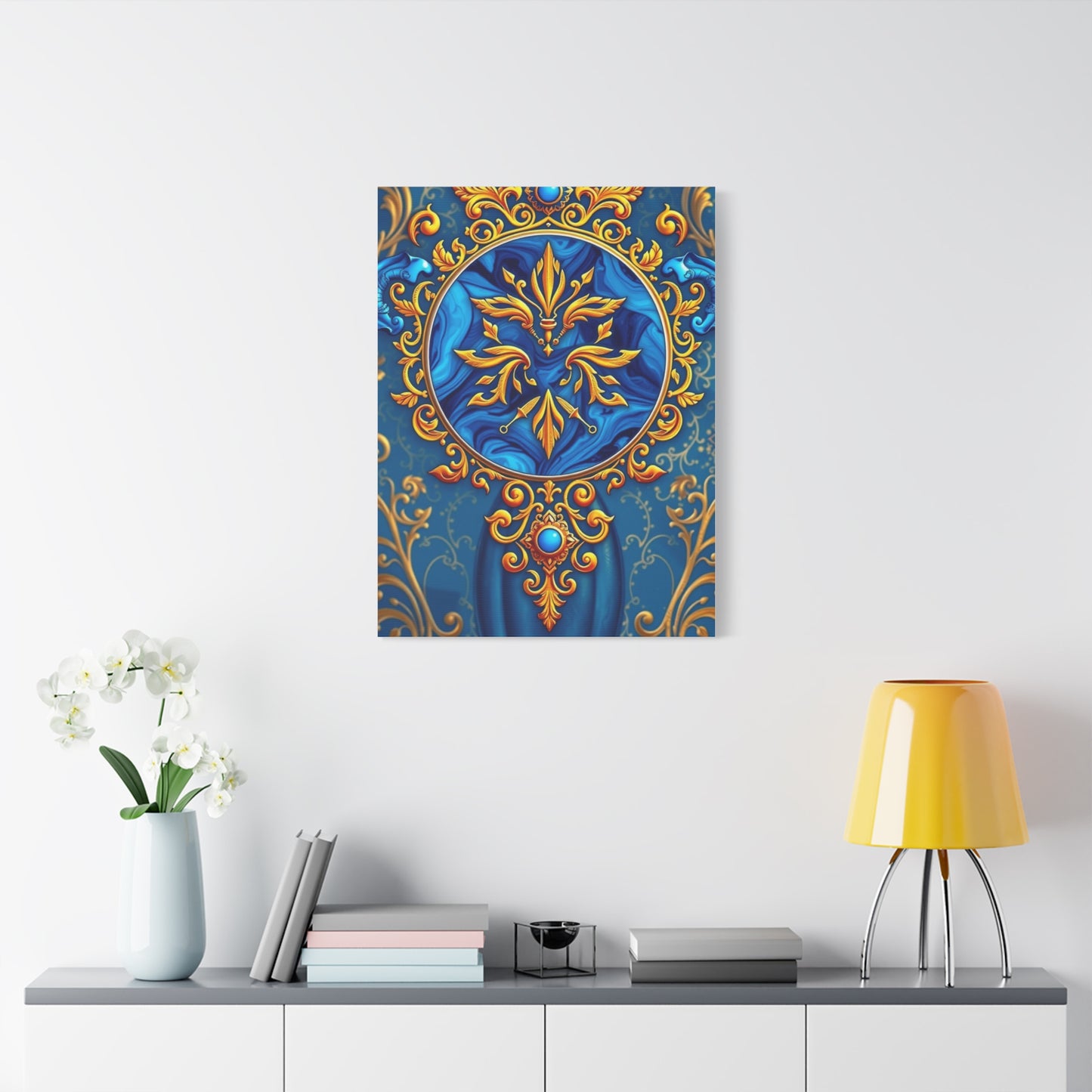 Vision Blue & Gold Art Art Wall Art & Canvas Print