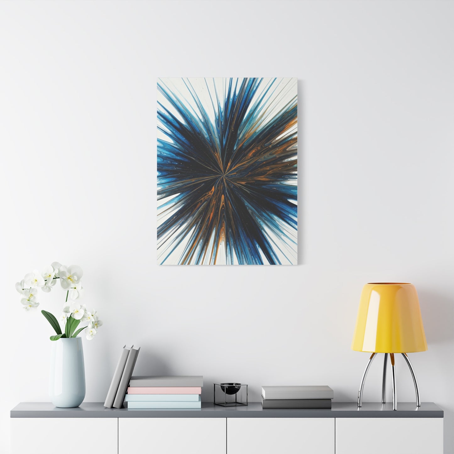Deep Blue Starburst Abstract Wall Art & Canvas Prints