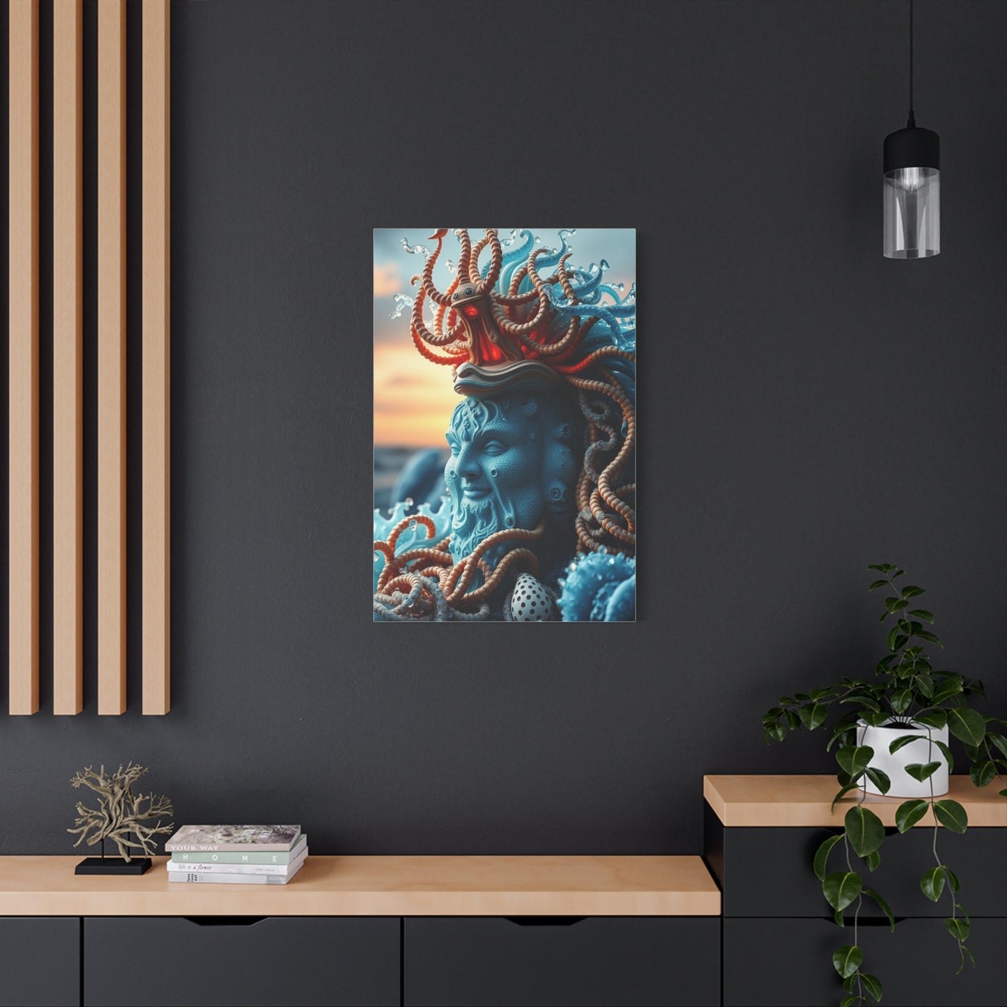 Aquatic Elegance Portrait Wall Art & Canvas Print