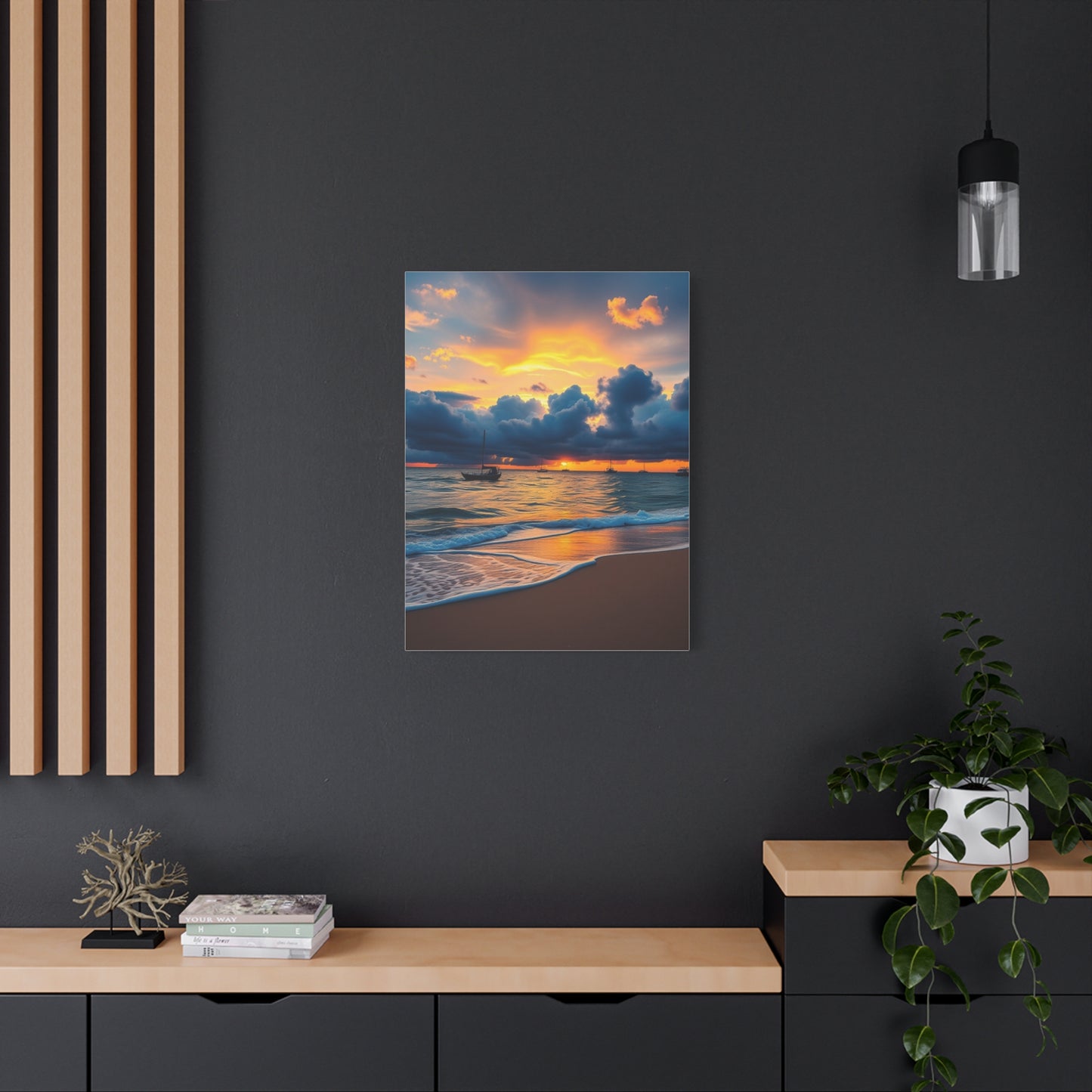Supreme Beach Sunrise and Sunset Art Collection Wall Art & Canvas Print