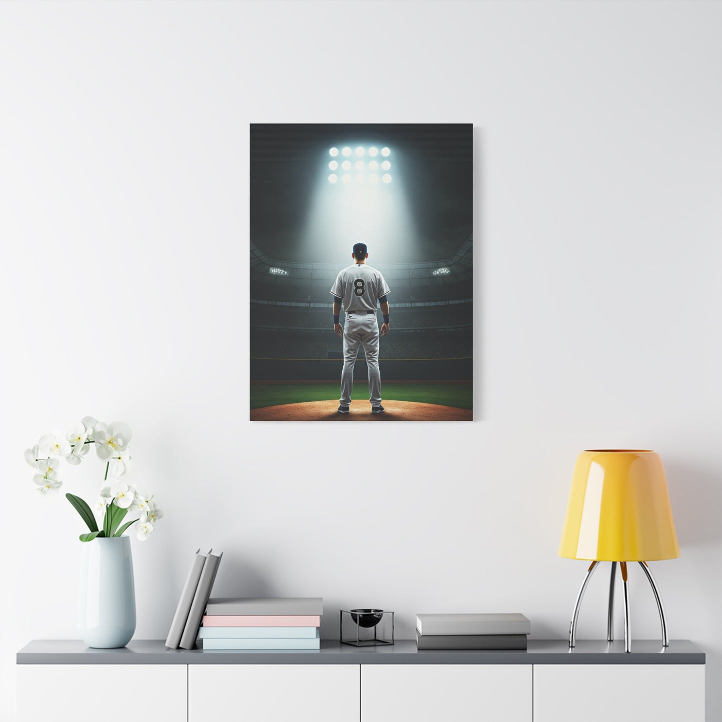 Stadium Spotlight Baseball Player Tribute Wall Art & Canvas Prints