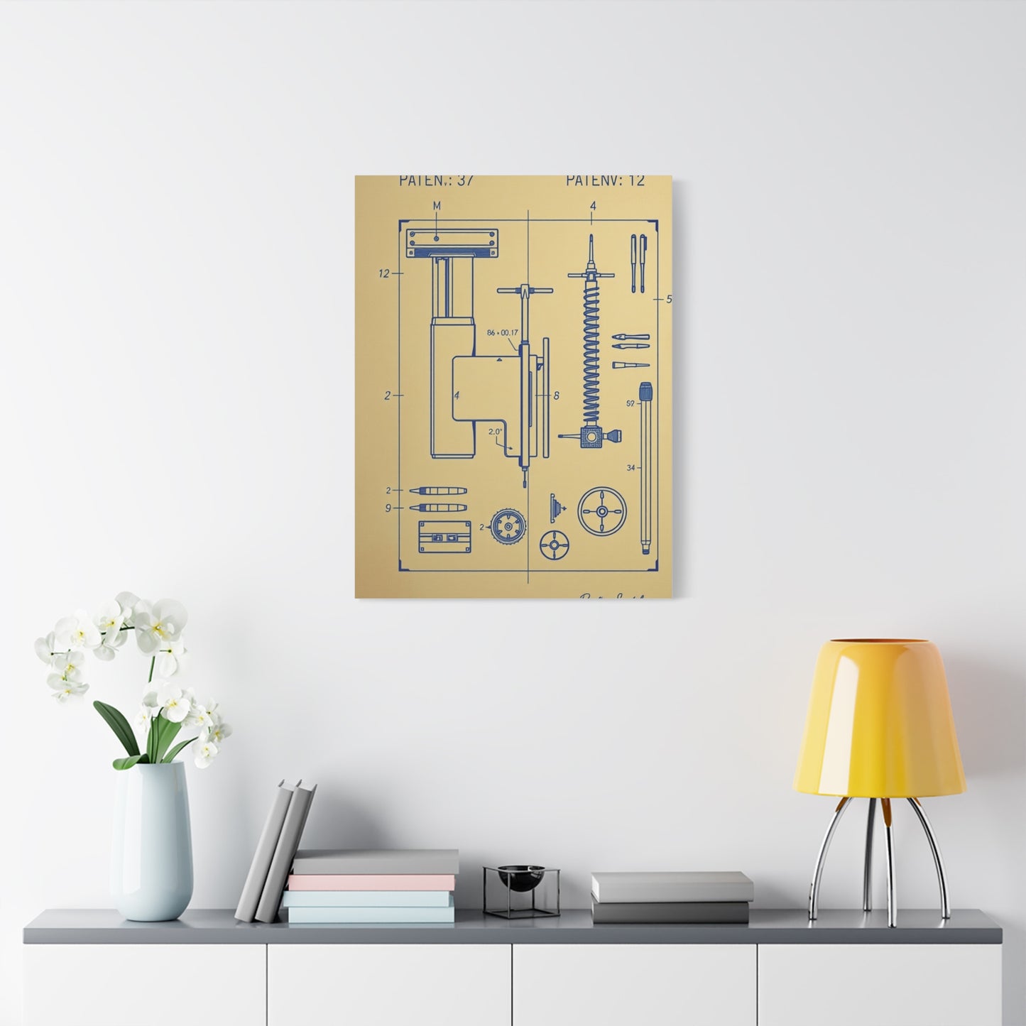 Blueprint & Patent Sketches Art Refined Canvas Wall Art & Canvas Print