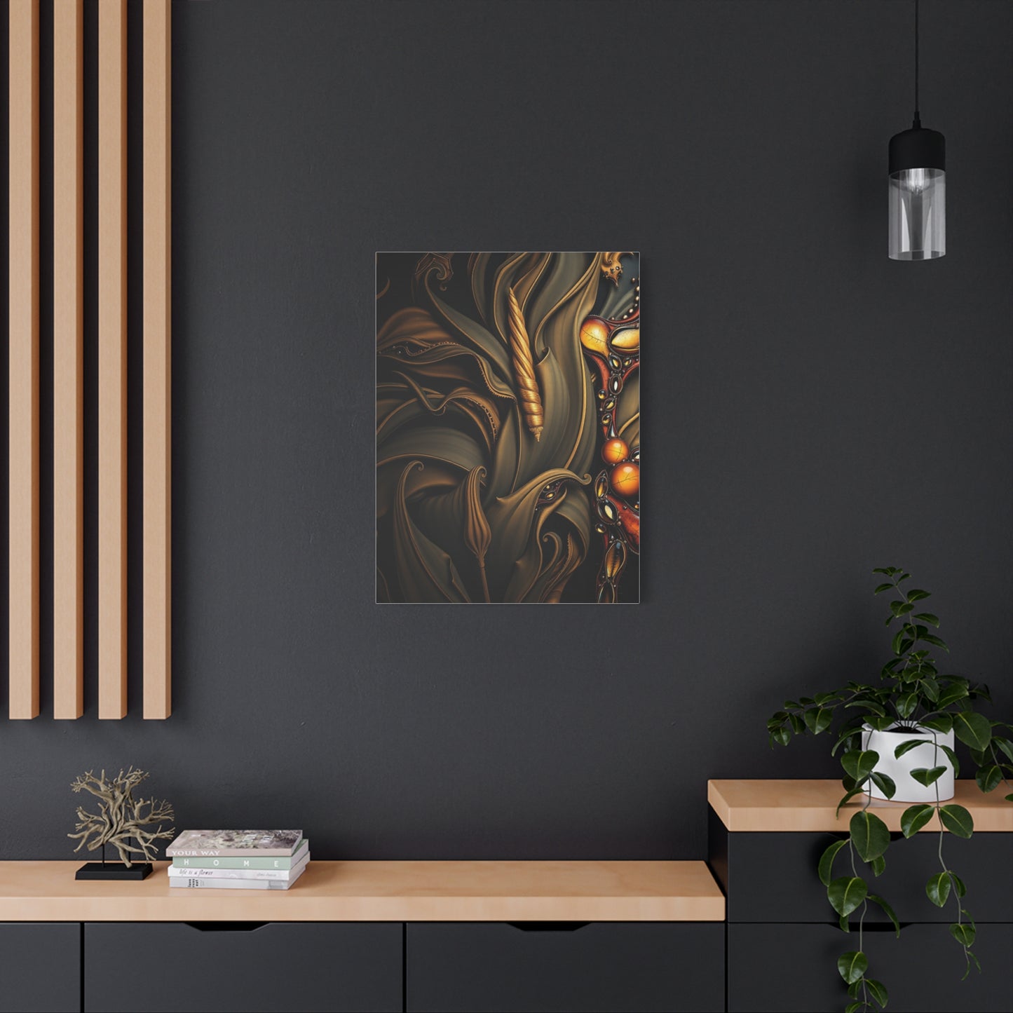Vision Black & Beige Art Art Wall Art & Canvas Print