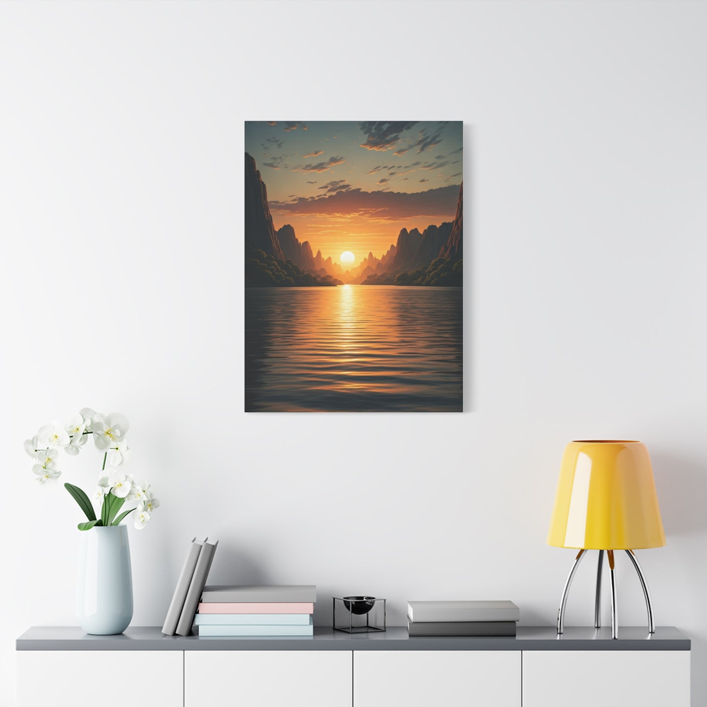 Tranquil Sunset Over Canyon Waters Wall Art & Canvas Prints