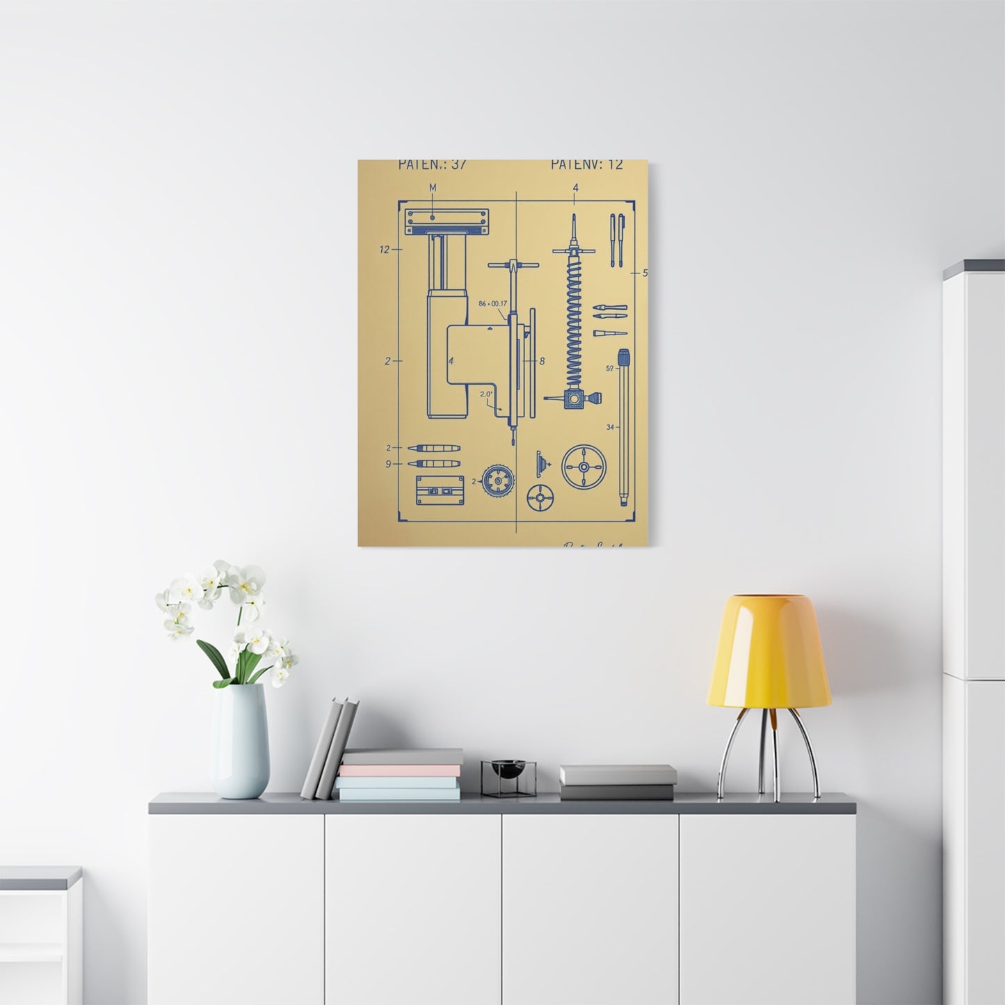 Blueprint & Patent Sketches Art Refined Canvas Wall Art & Canvas Print