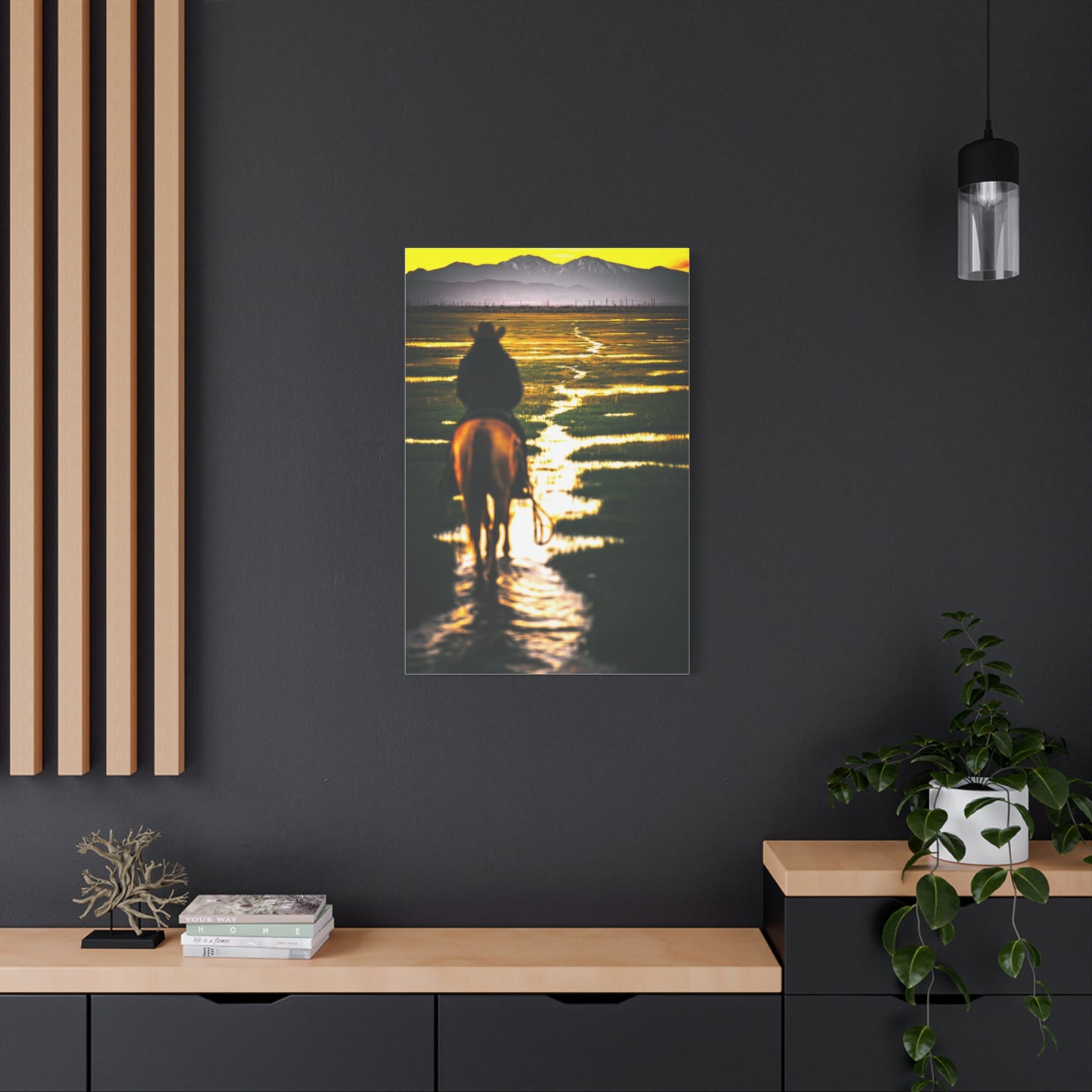 Sunrise Plains Rider Wall Art & Canvas Print