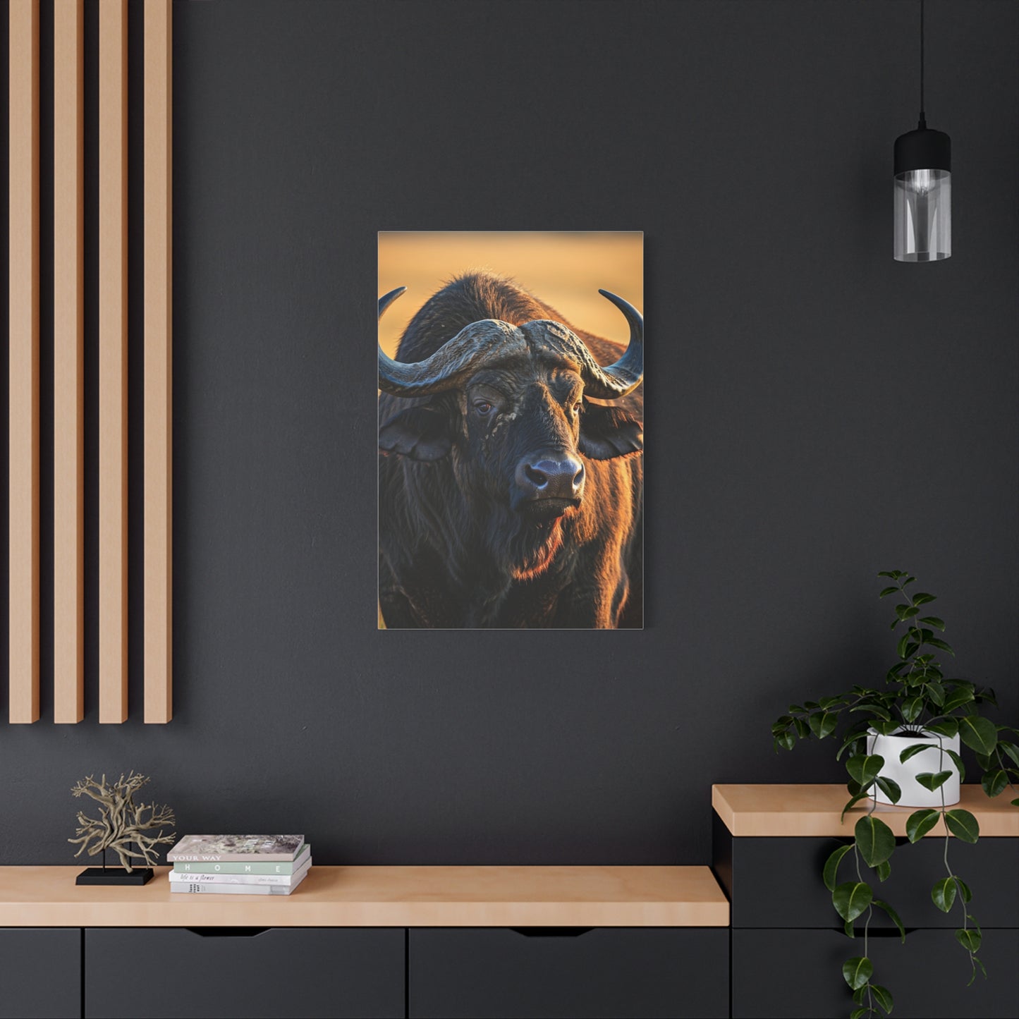 Golden Sunset Cape Buffalo Portrait Wall Art & Canvas Print