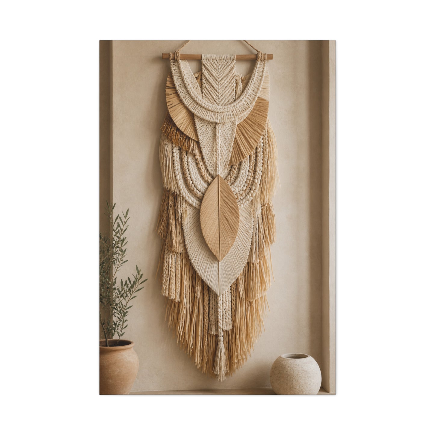 Handwoven Natural Fiber Wall Hanging Wall Art & Canvas Print