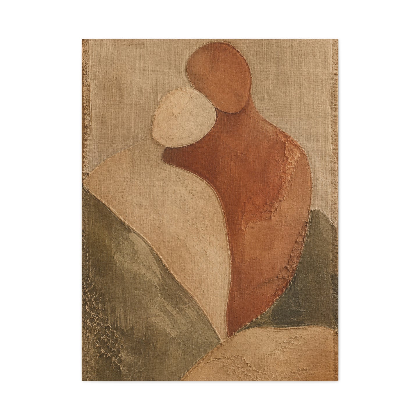 Minimal Abstract Embrace Romance Wall Art & Canvas Print