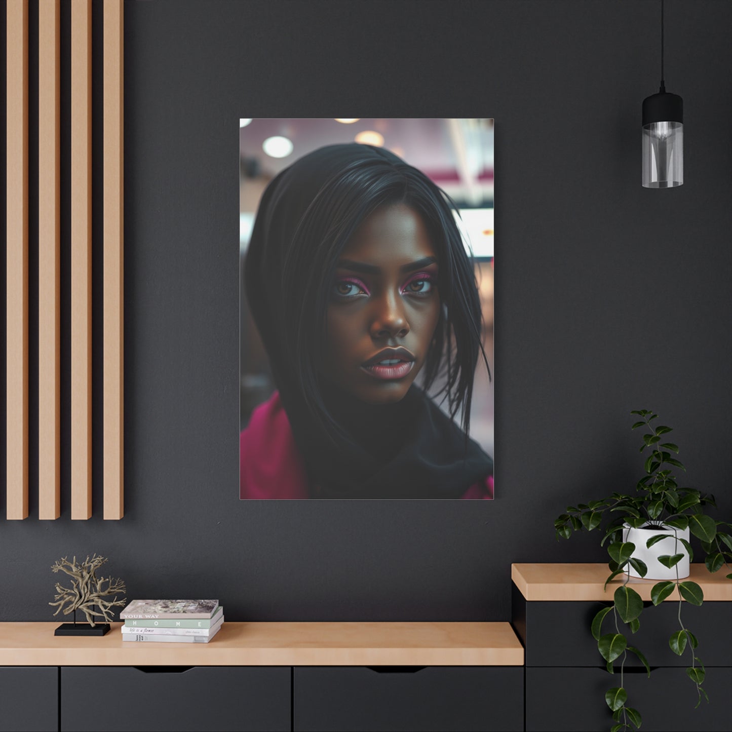 Vision Black & Pink Art Art Wall Art & Canvas Print