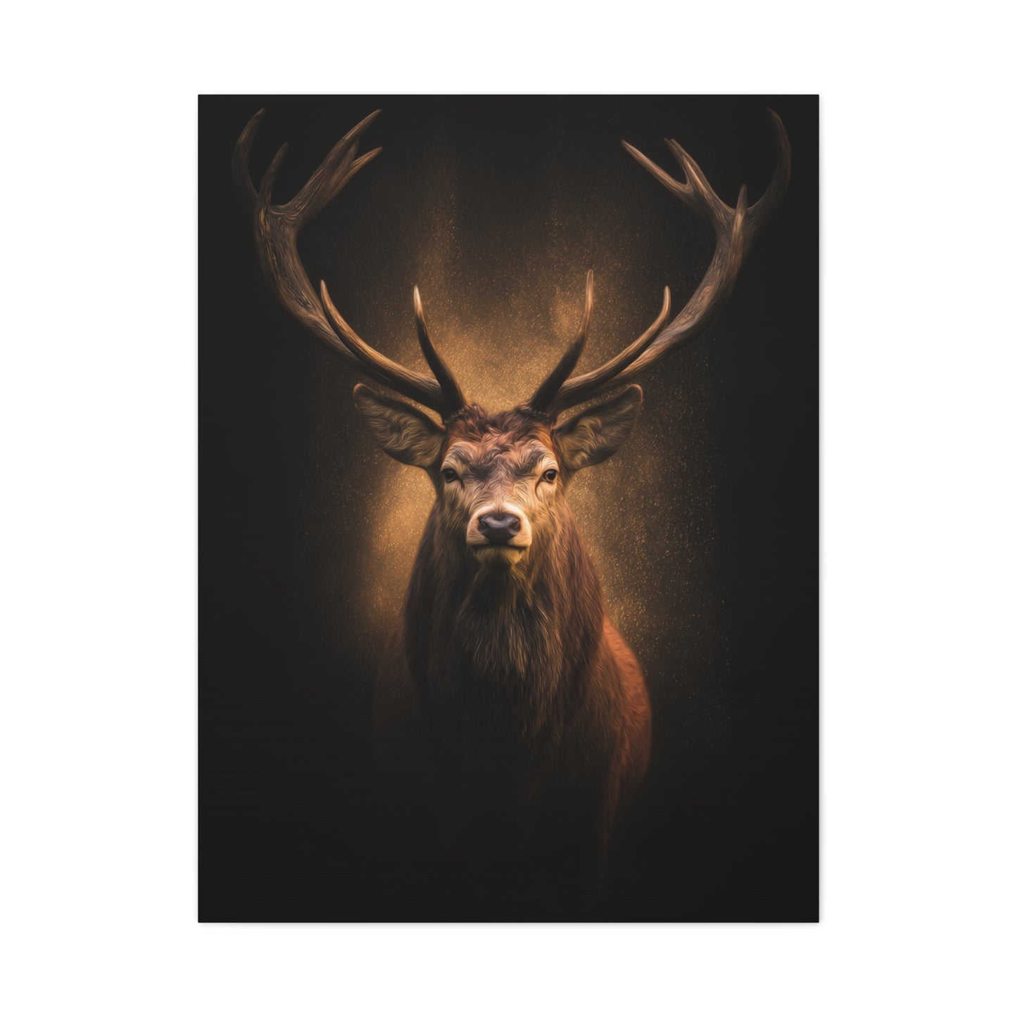 Golden Halo Stag Portrait Wall Art & Canvas Print