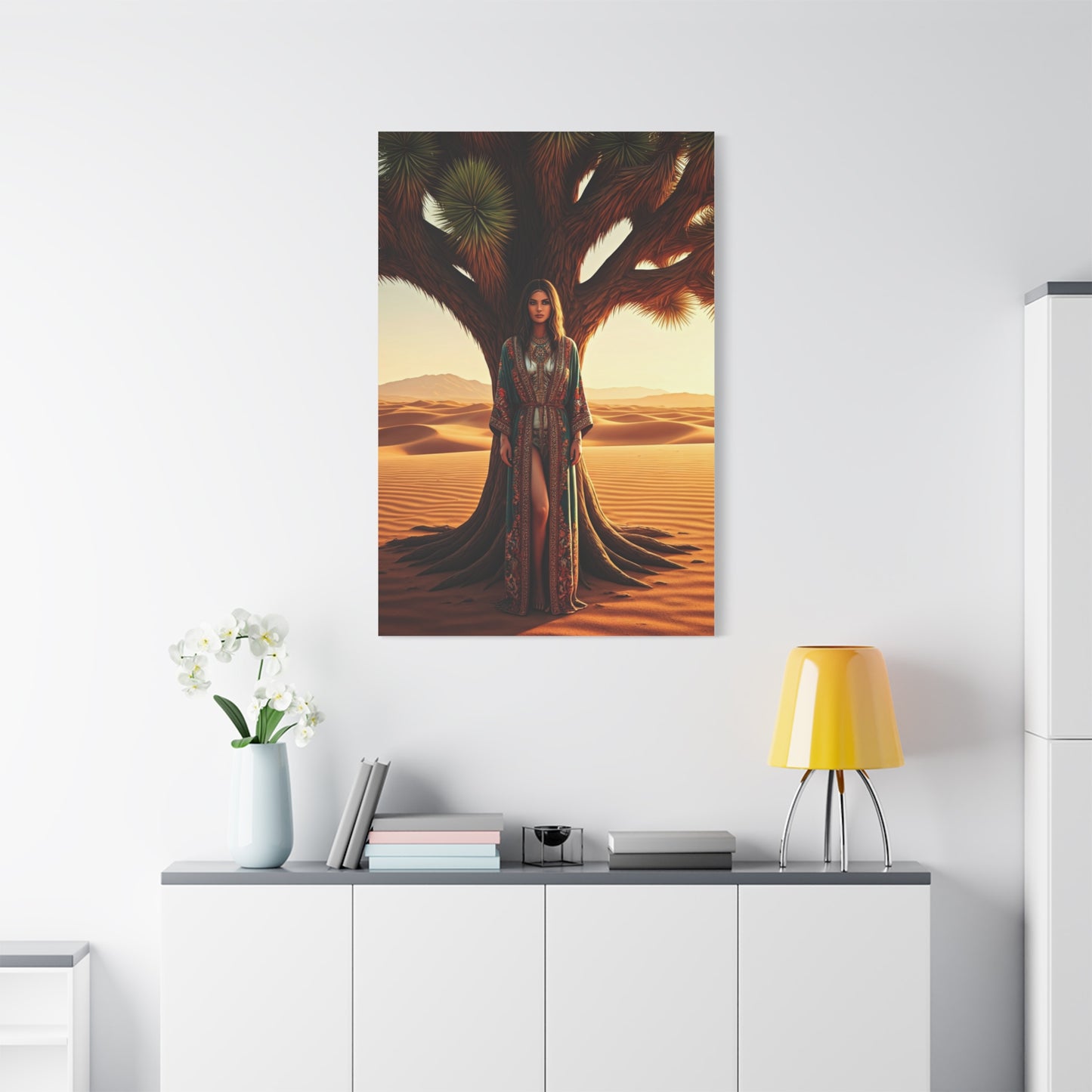 Desert Muse Beneath the Sacred Tree – Wall Art & Canvas Prints