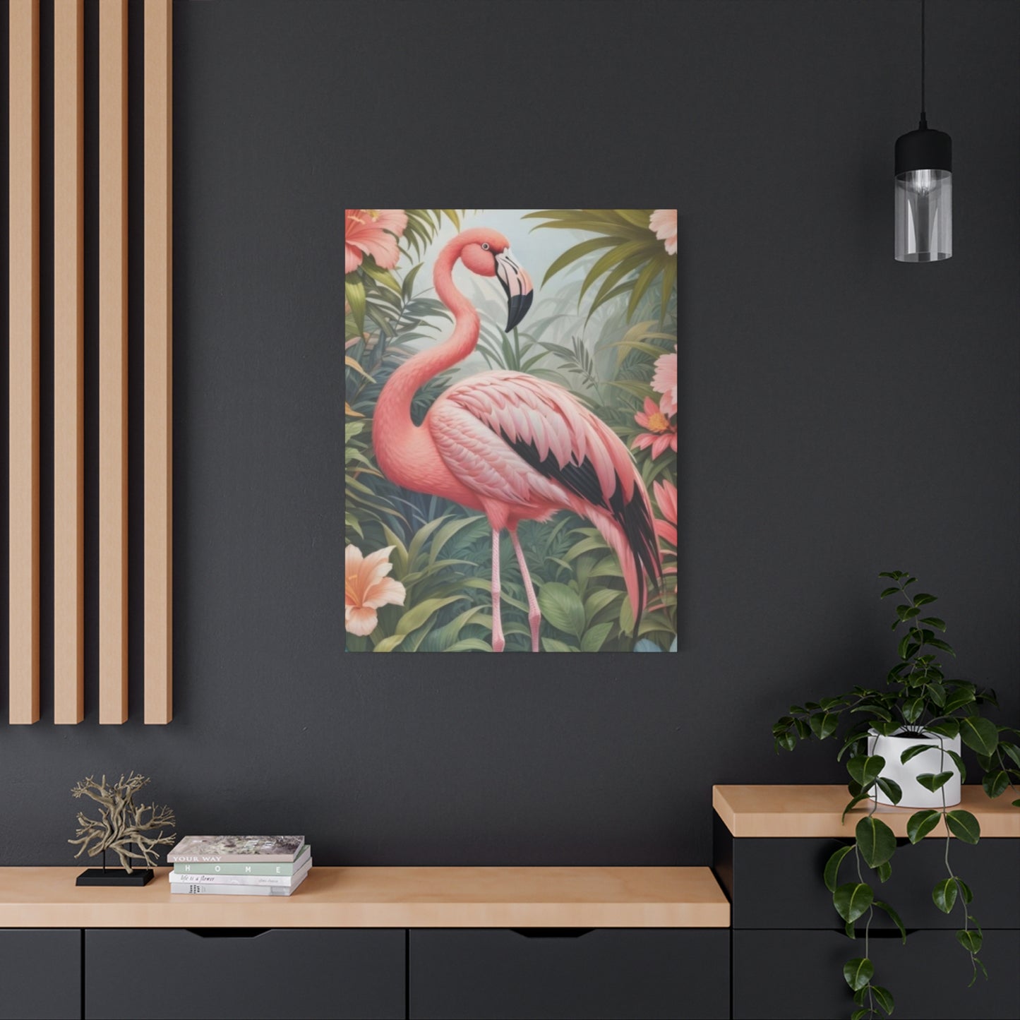 Flamingo In Forest Wall Art & Canvas Prints