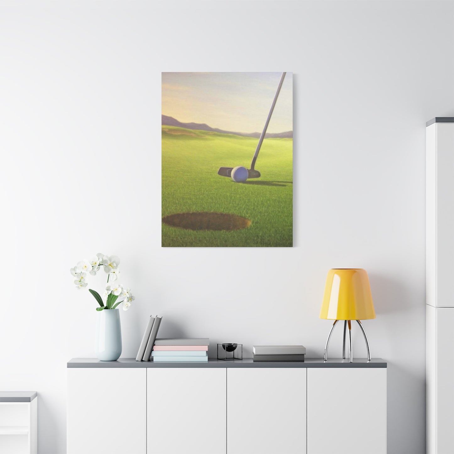 Golf Cup Ball Closeup Wall Art & Canvas Prints