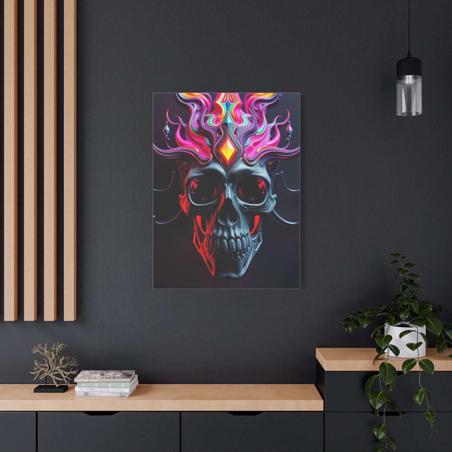 3D Trippy Skull Art By Ali Gulec Art Refined Canvas Wall Art & Canvas Print