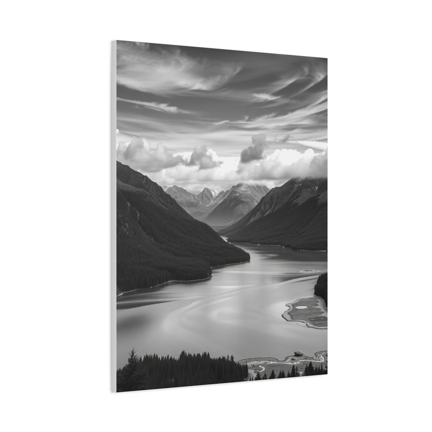 Masterpiece Black & White Scenic Landscapes Art Vision Wall Art & Canvas Print