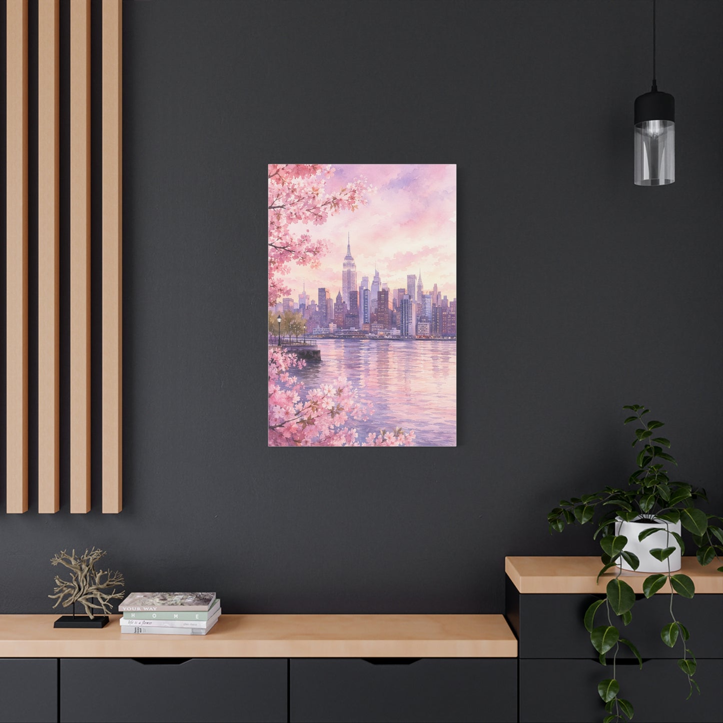 Spring Manhattan Skyline Blossom Wall Art & Canvas Print