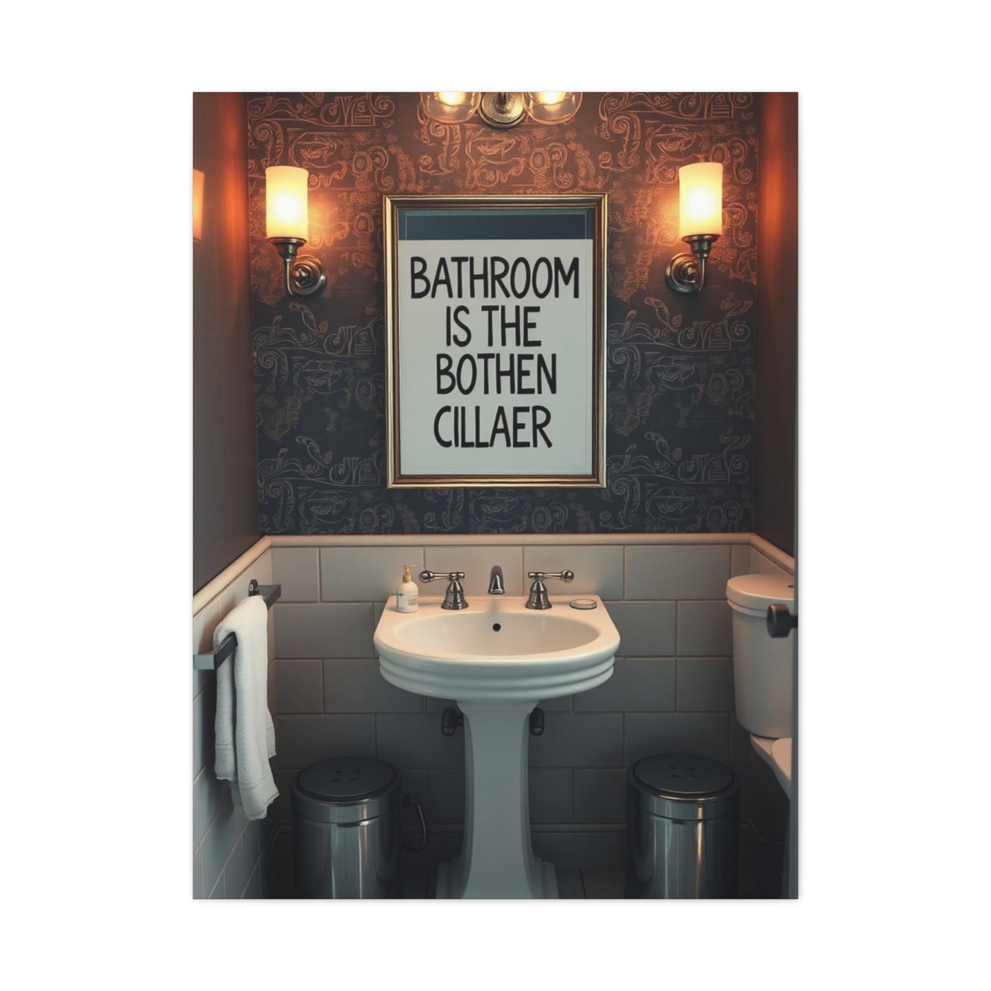 Elite Bathroom Humor Art Vision Wall Art & Canvas Print