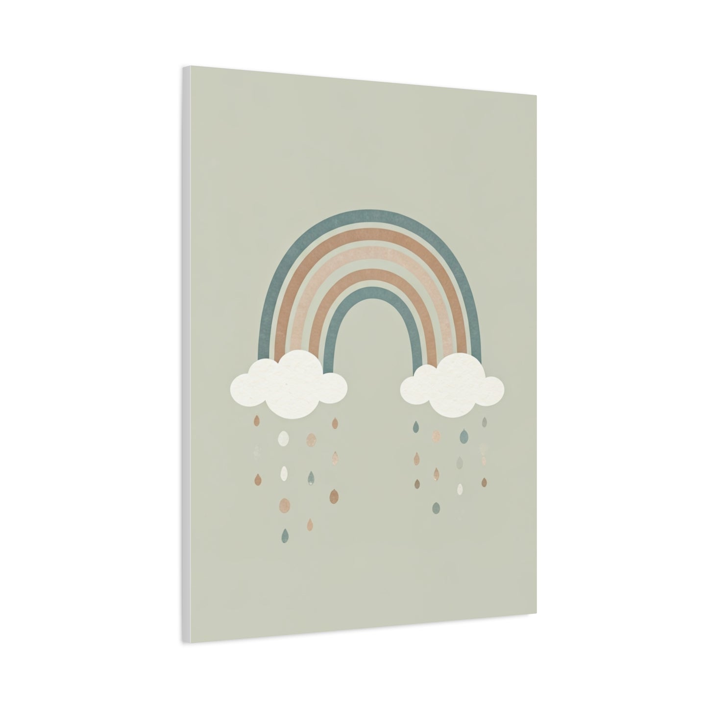 Pastel Rainbow & Clouds Nursery Wall Art & Canvas Print