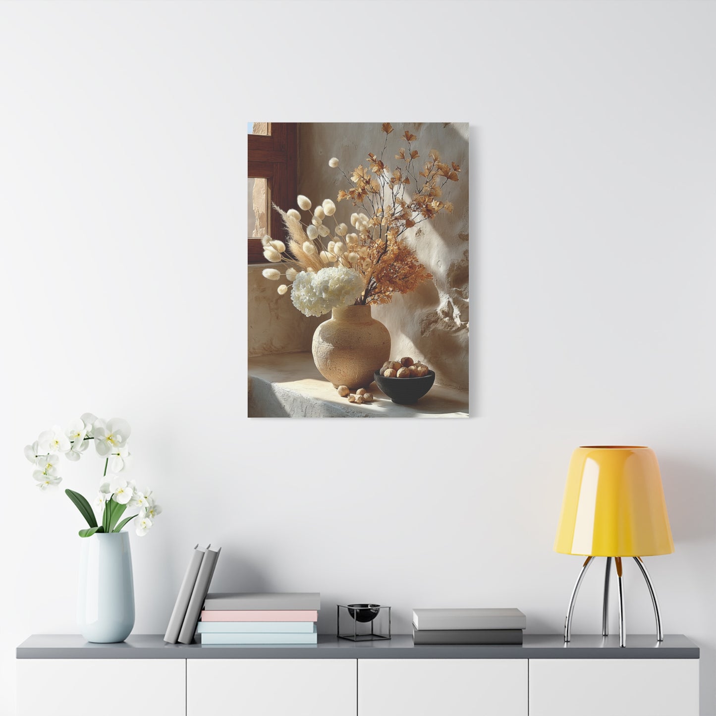Neutral Dried Autumn Arrangement Wall Art & Canvas Print