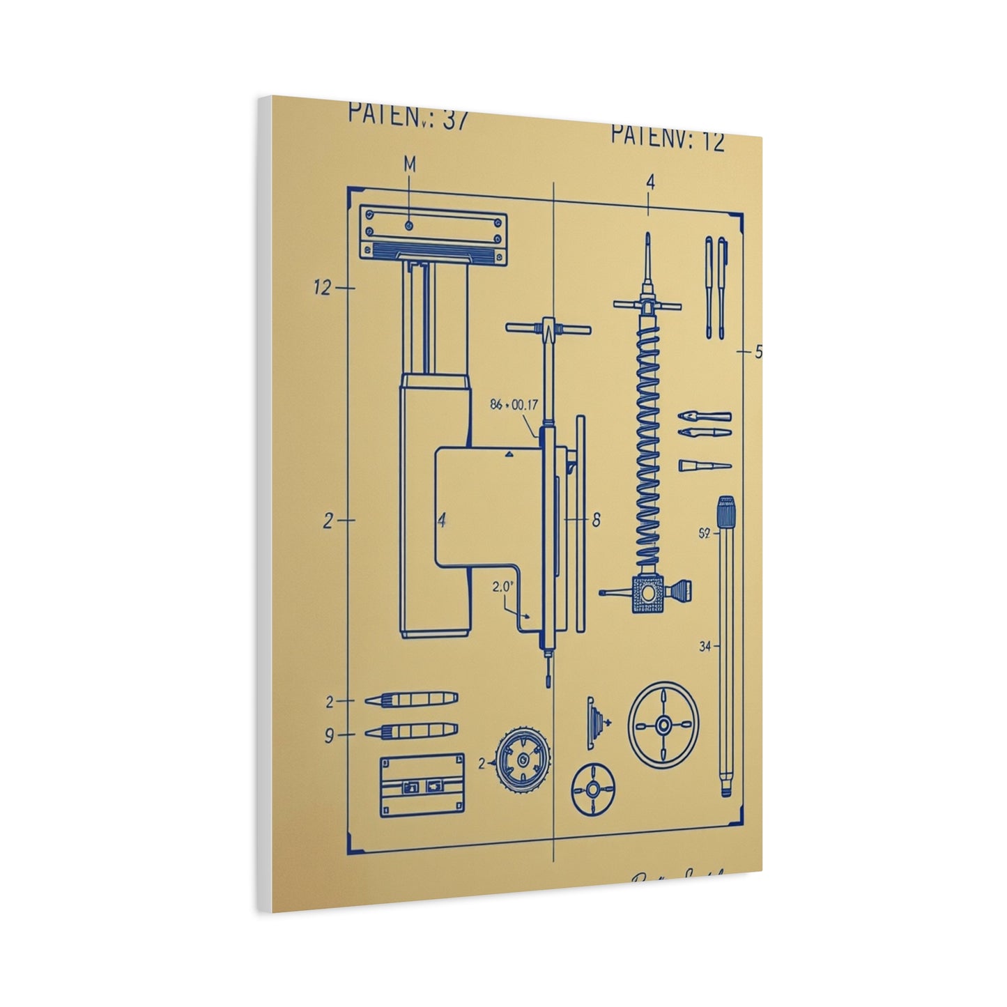 Blueprint & Patent Sketches Art Refined Canvas Wall Art & Canvas Print