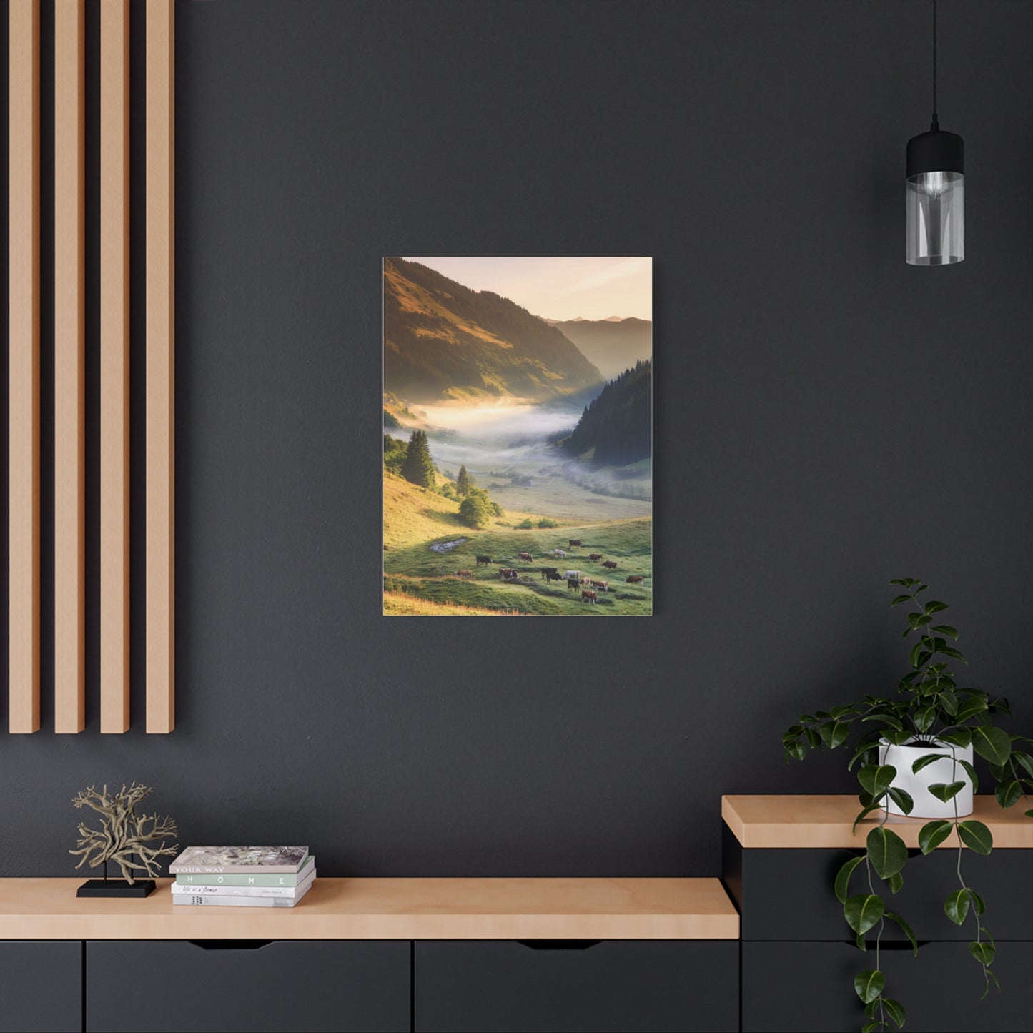 Alpine Valley Morning Pasture Wall Art & Canvas Print
